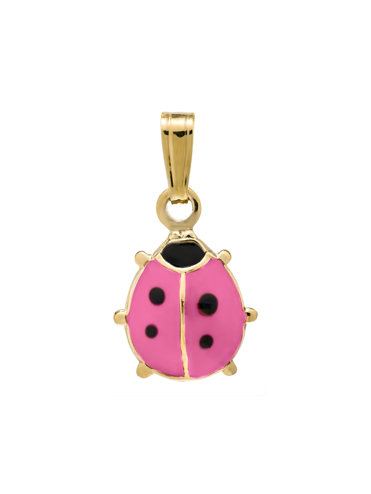 Girls Premium 14k Gold Pink Ladybug Pendant Necklace - Image 4