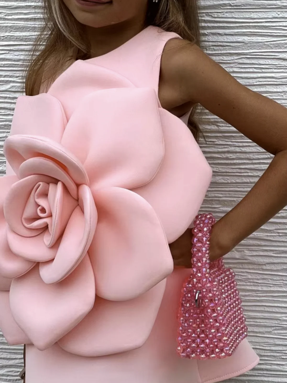 Pink Rose Bloom Party Tank Dress - Image 3