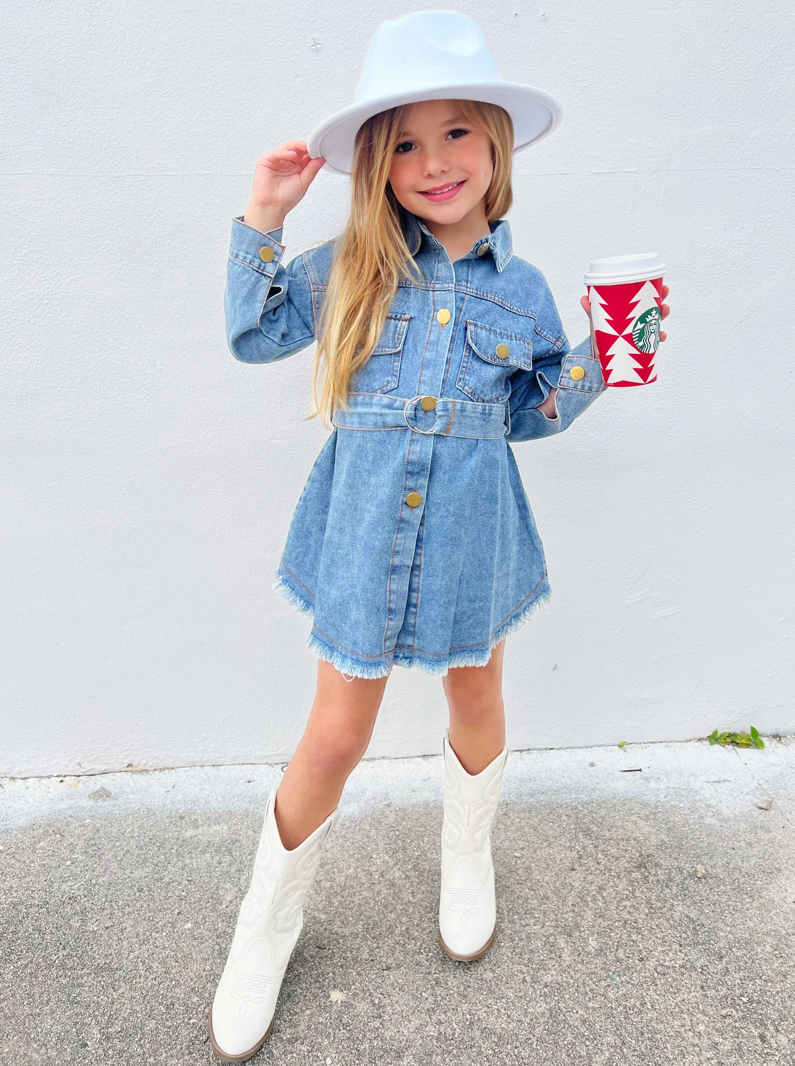 A Day In The Sun Belted Denim Dress - Image 2