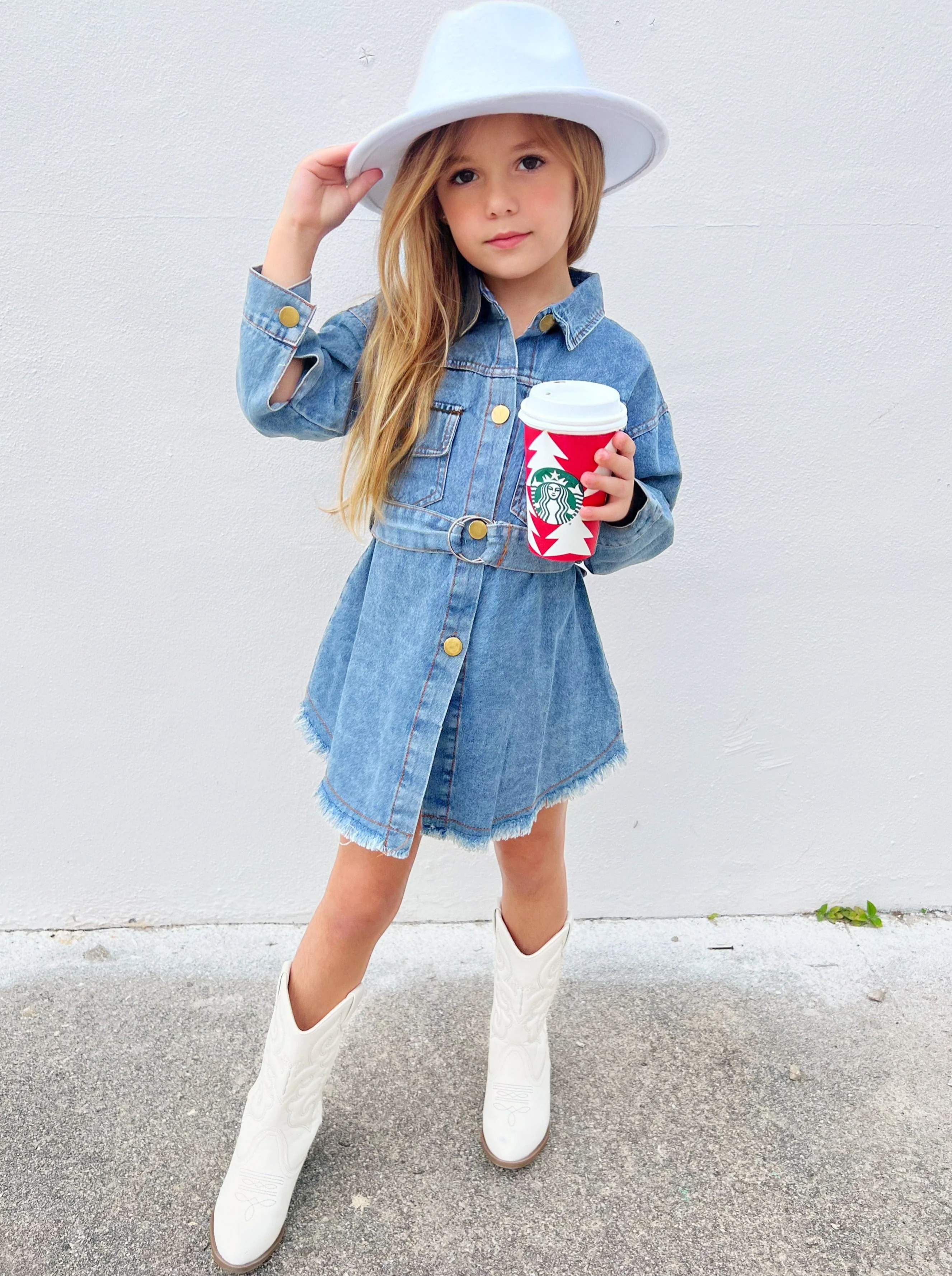 A Day In The Sun Belted Denim Dress - Image 3