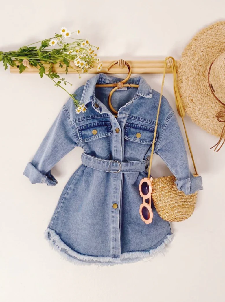 A Day In The Sun Belted Denim Dress - Image 4
