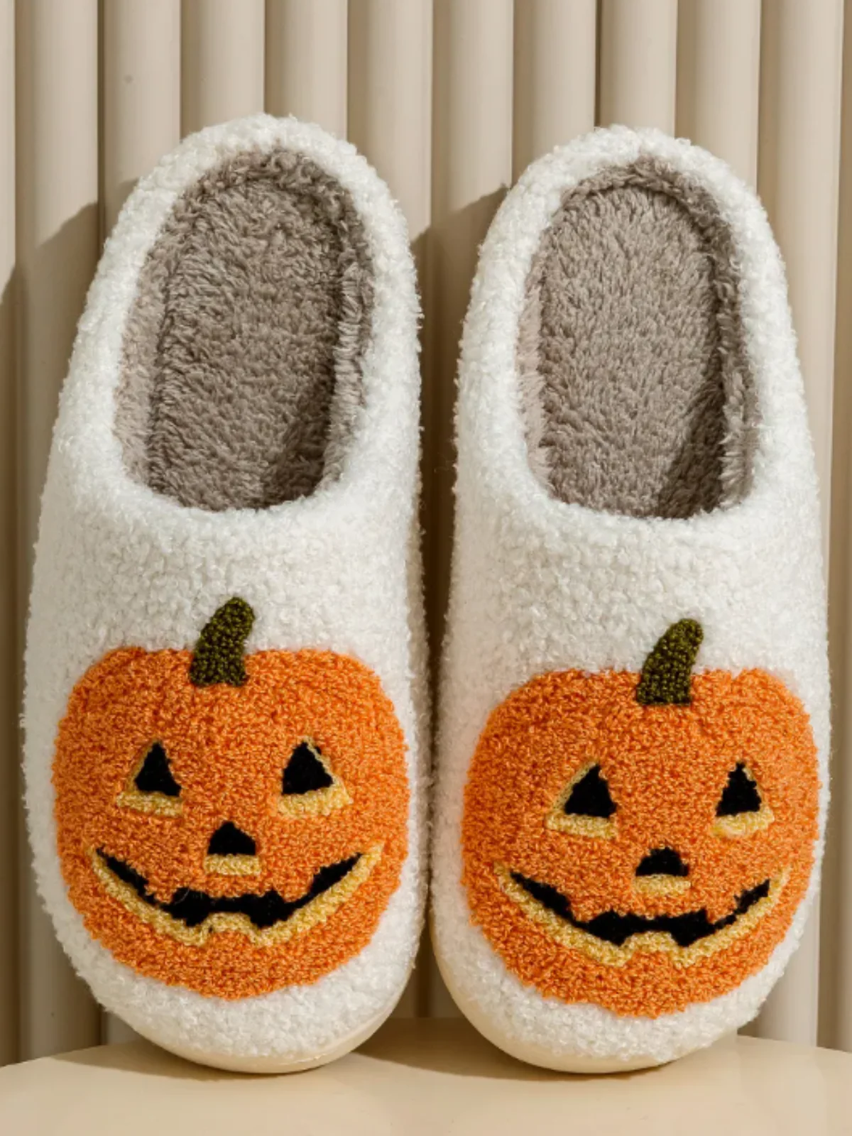 A Little Spooky Pumpkin Bedroom Slippers By Liv and Mia - Image 3