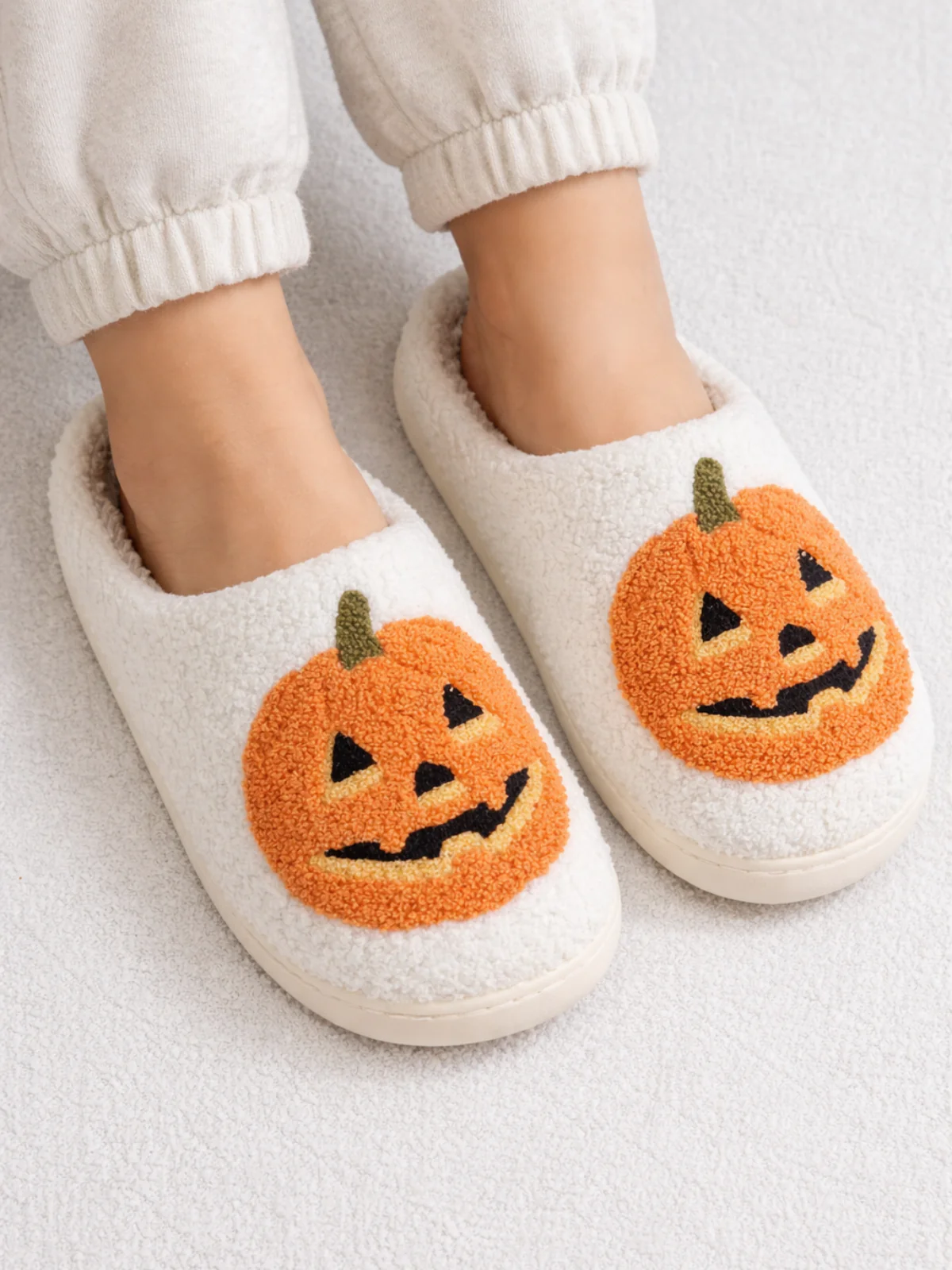 A Little Spooky Pumpkin Bedroom Slippers By Liv and Mia - Image 4
