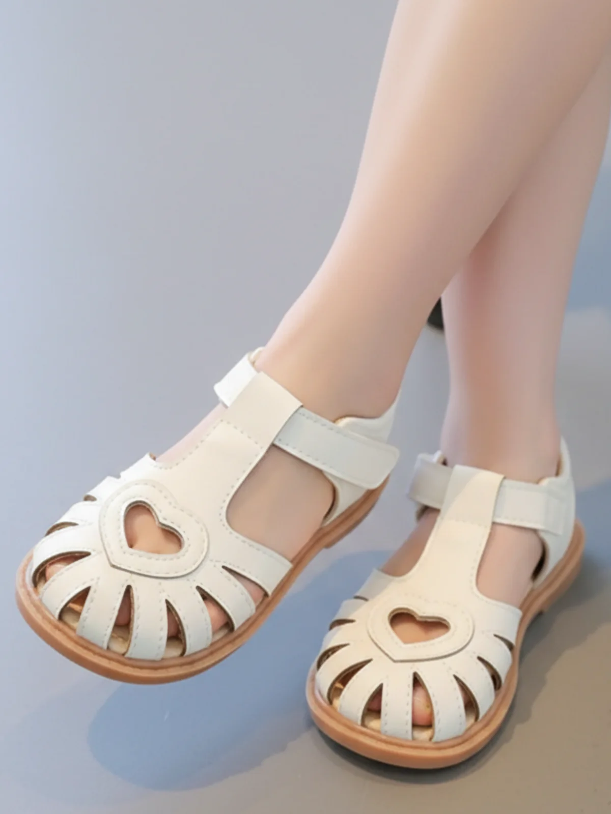 Adorable Girls Heart-Cutout Sandals By Liv and Mia - Image 3