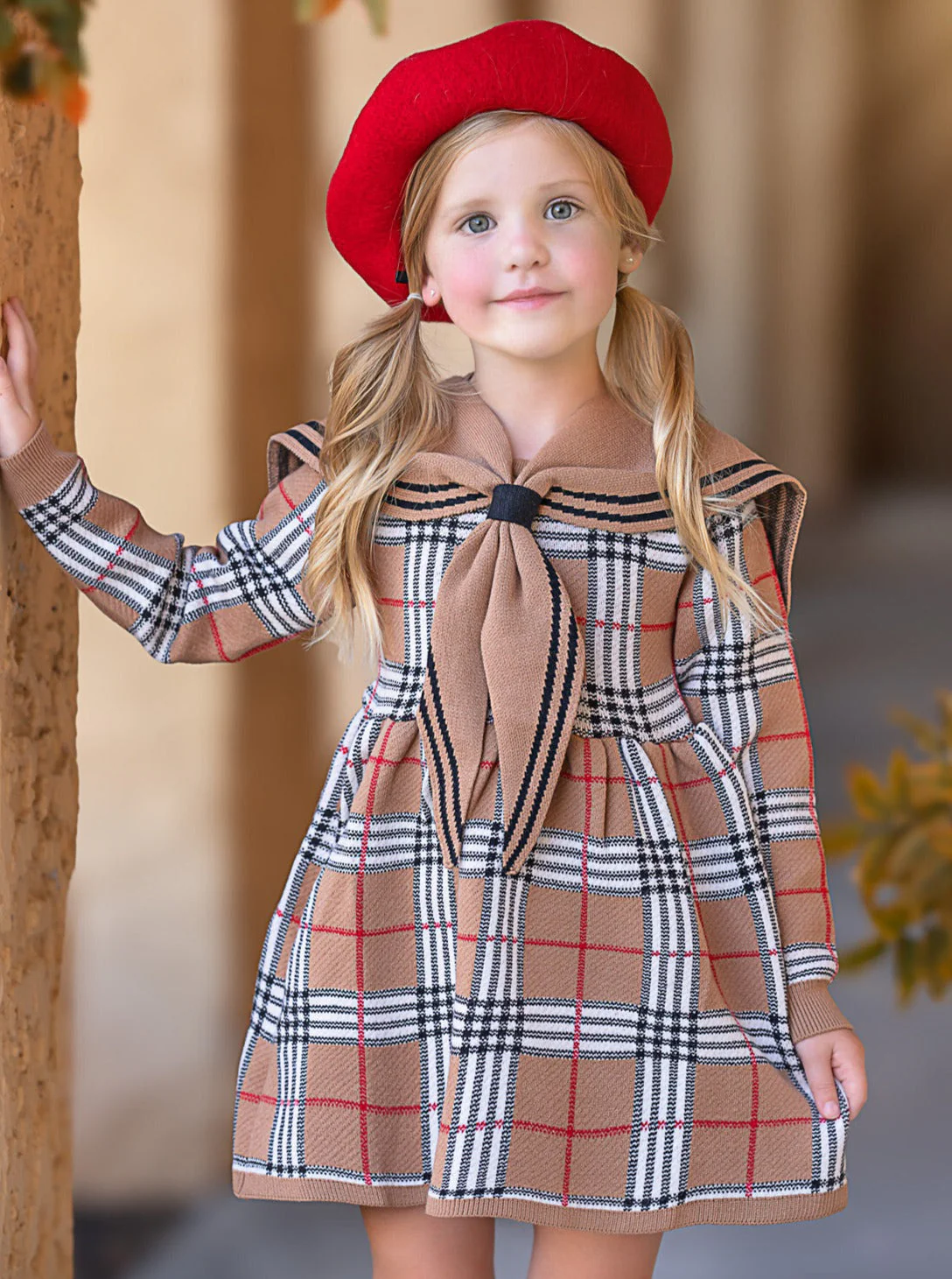 Adorable Plaid Sailor Collar Dress - Image 5