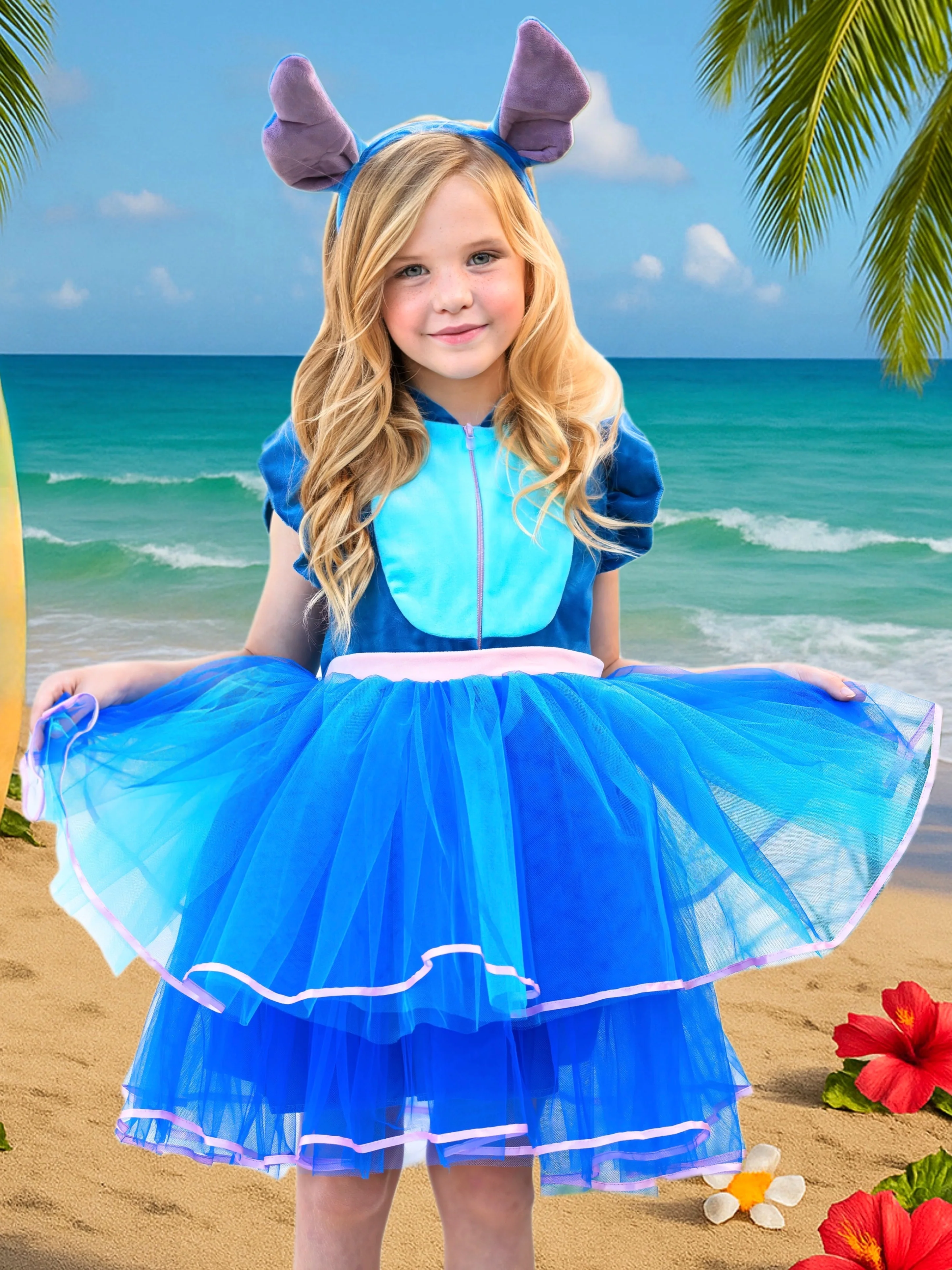 Tropical Trouble Maker Tutu Costume Dress with Headband - Image 2