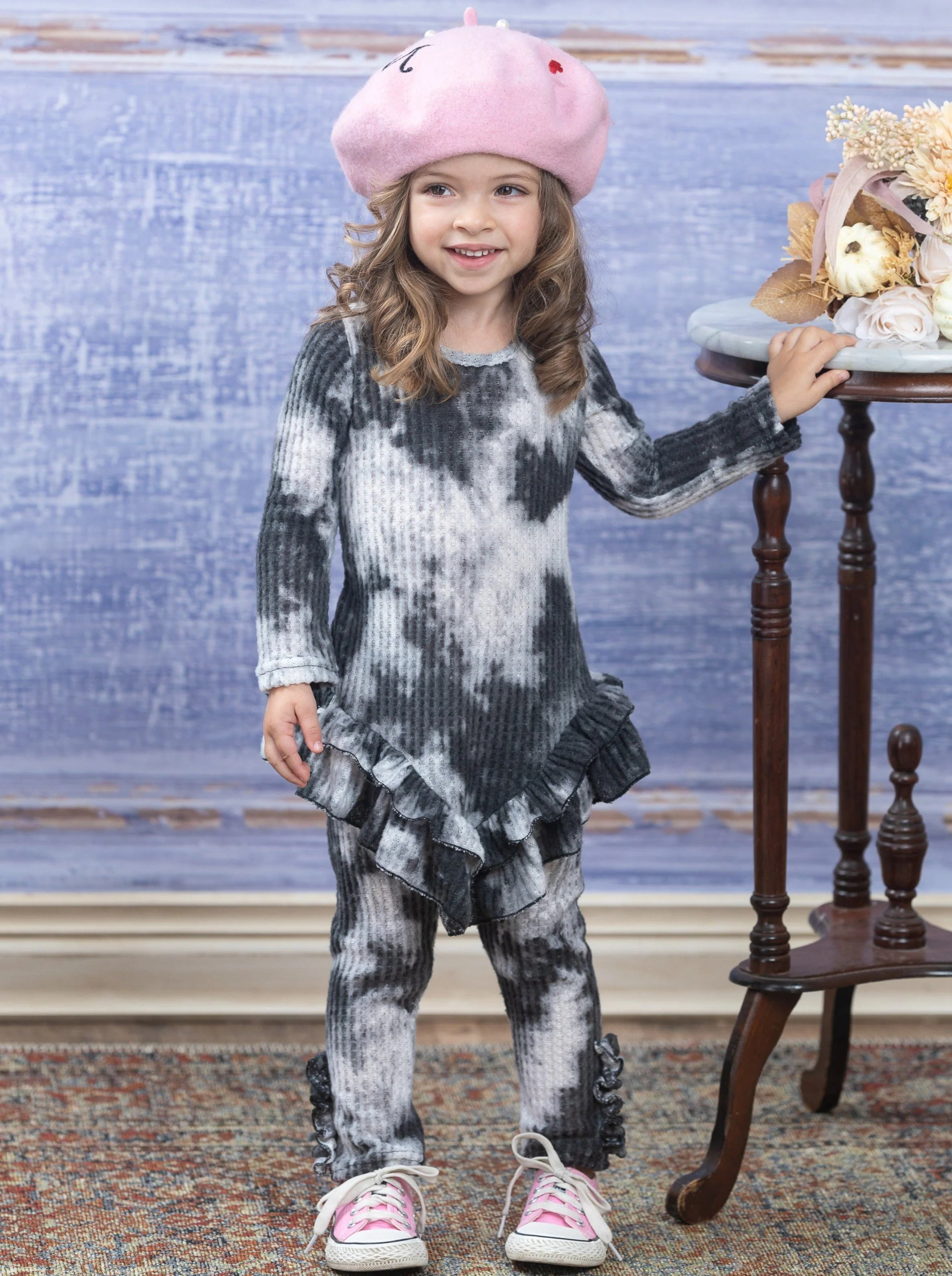 Fall Breeze Tie Dye Waffle Knit Legging Set - Image 2