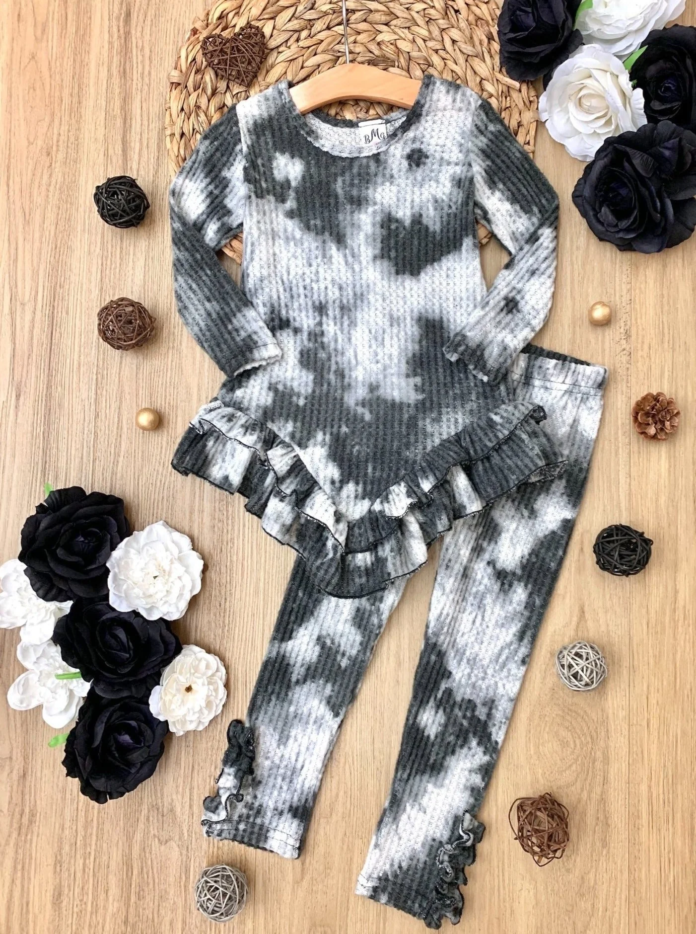 Fall Breeze Tie Dye Waffle Knit Legging Set - Image 3
