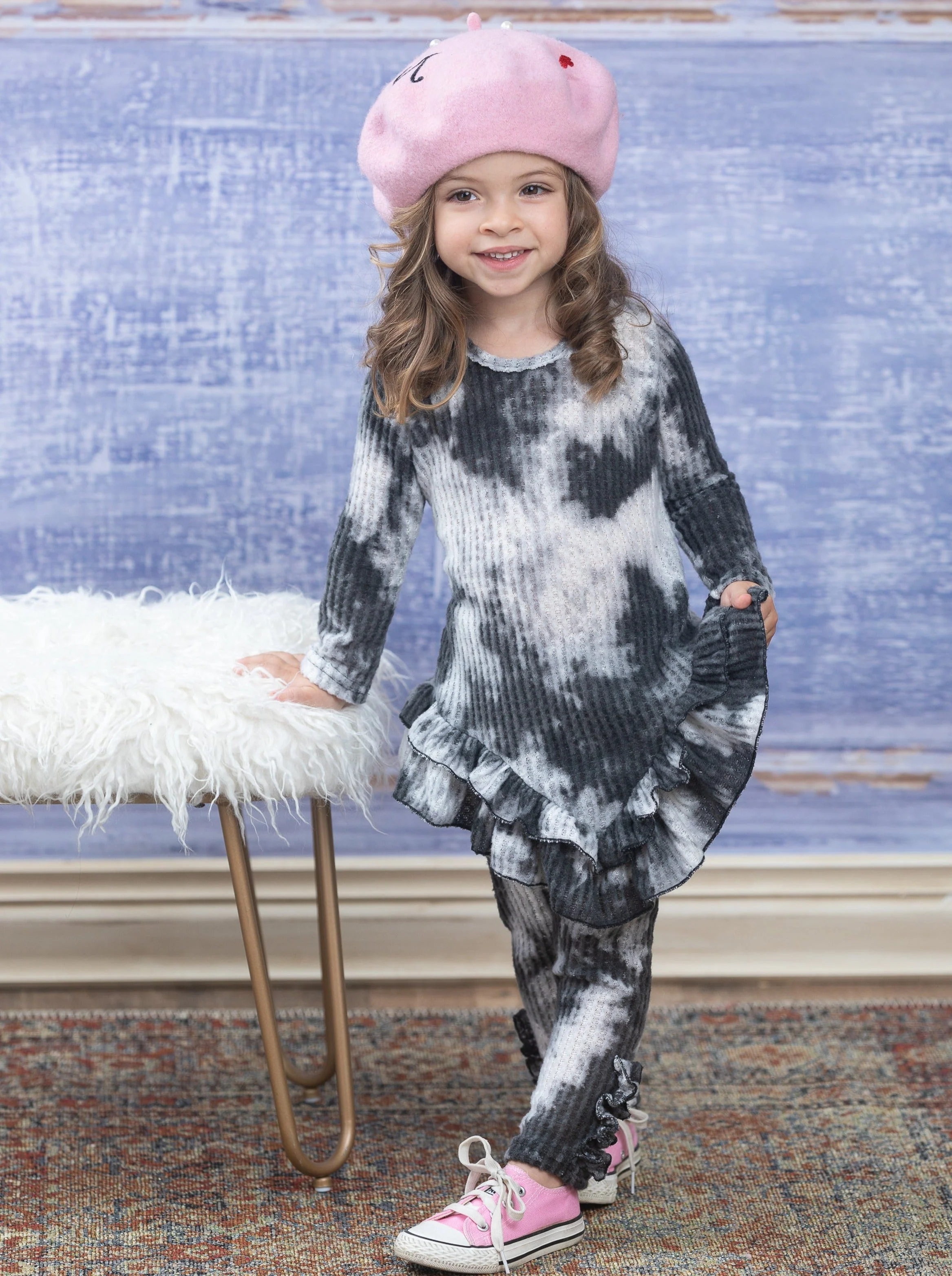 Fall Breeze Tie Dye Waffle Knit Legging Set - Image 4