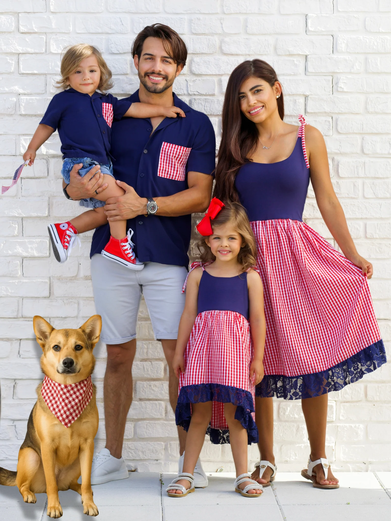 All American Gingham Dog Bandana - Image 2