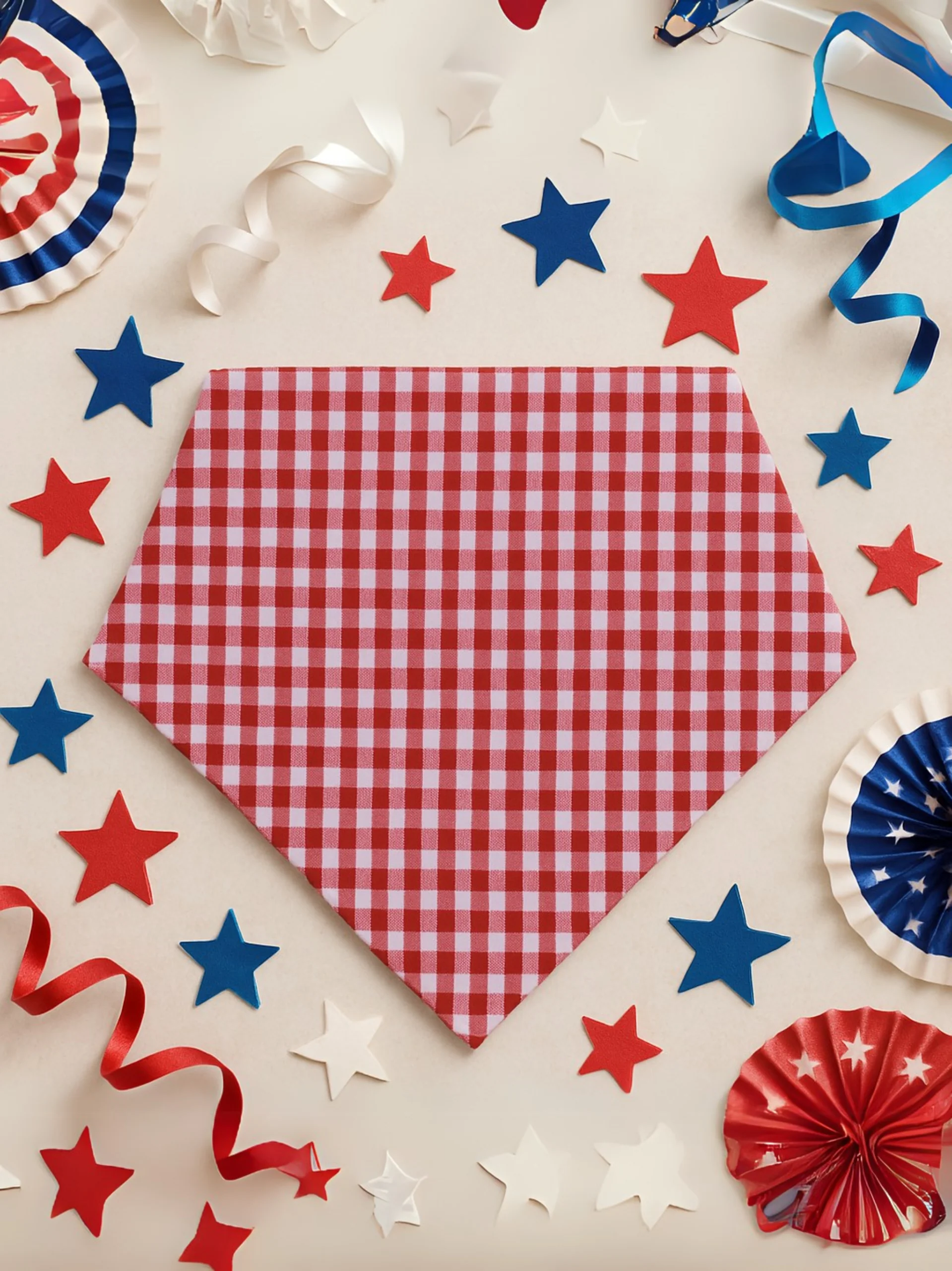 All American Gingham Dog Bandana - Image 3