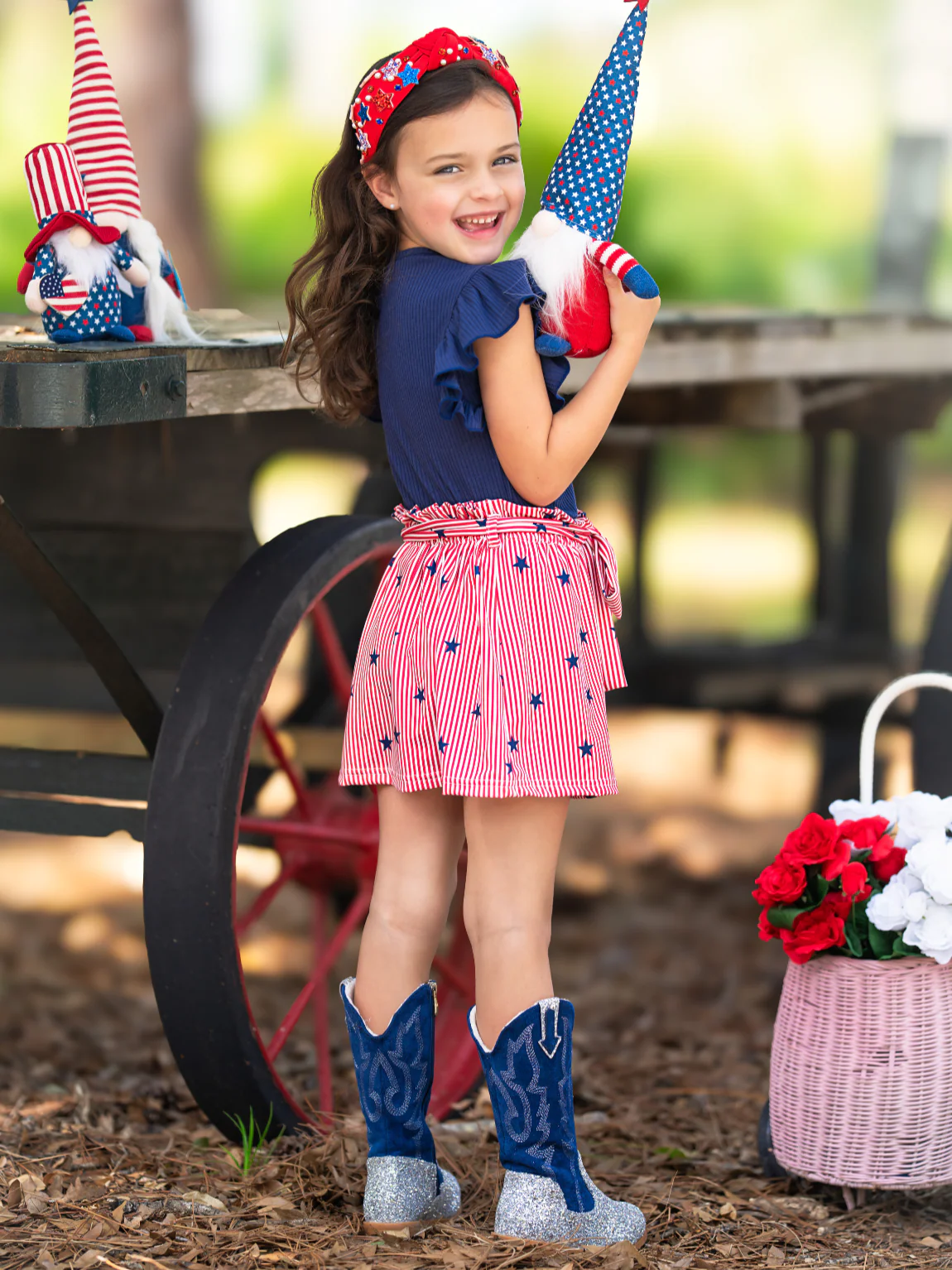 All-American Star Spangled Flutter Top and Skirt Set - Image 2