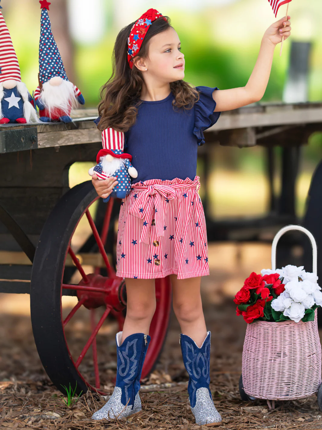 All-American Star Spangled Flutter Top and Skirt Set - Image 3