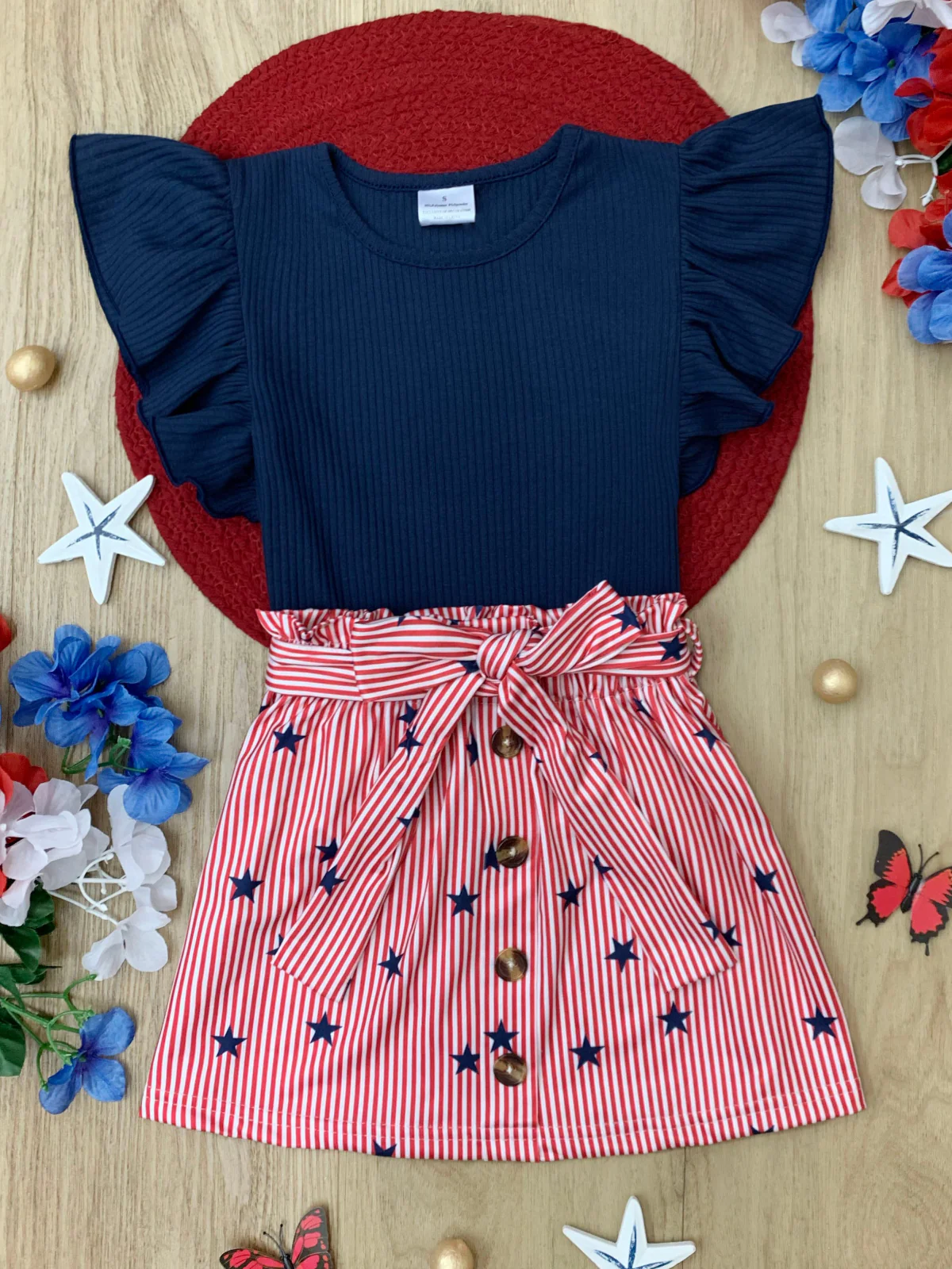 All-American Star Spangled Flutter Top and Skirt Set - Image 4