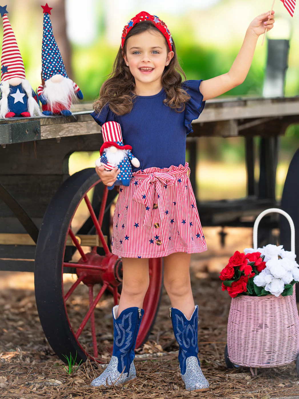 All-American Star Spangled Flutter Top and Skirt Set - Image 6