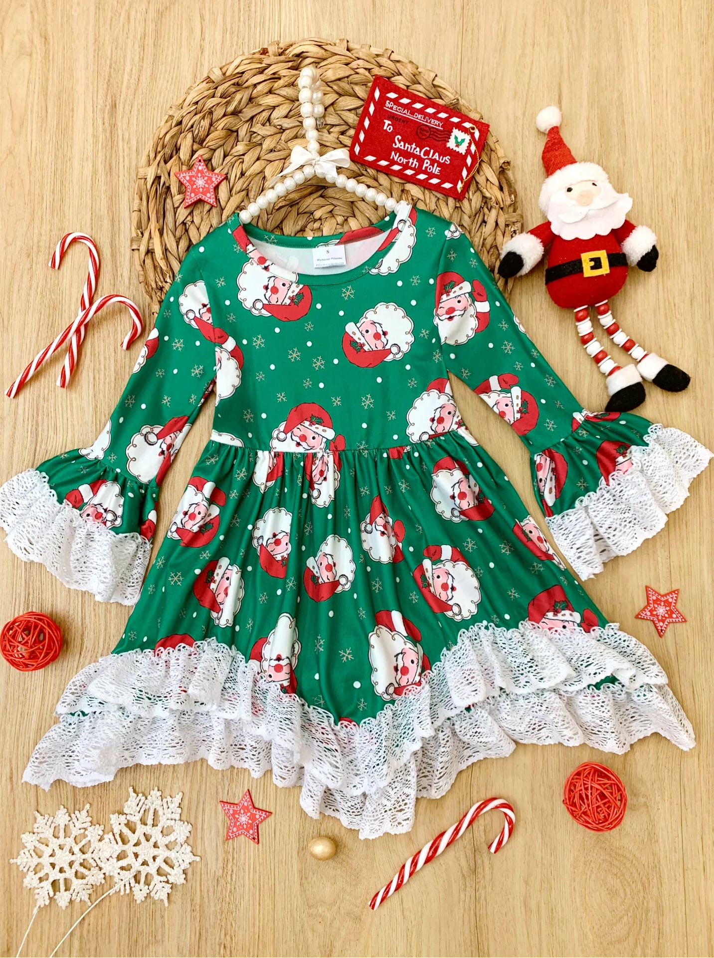 All The Santas Double Ruffle Dress - Image 5