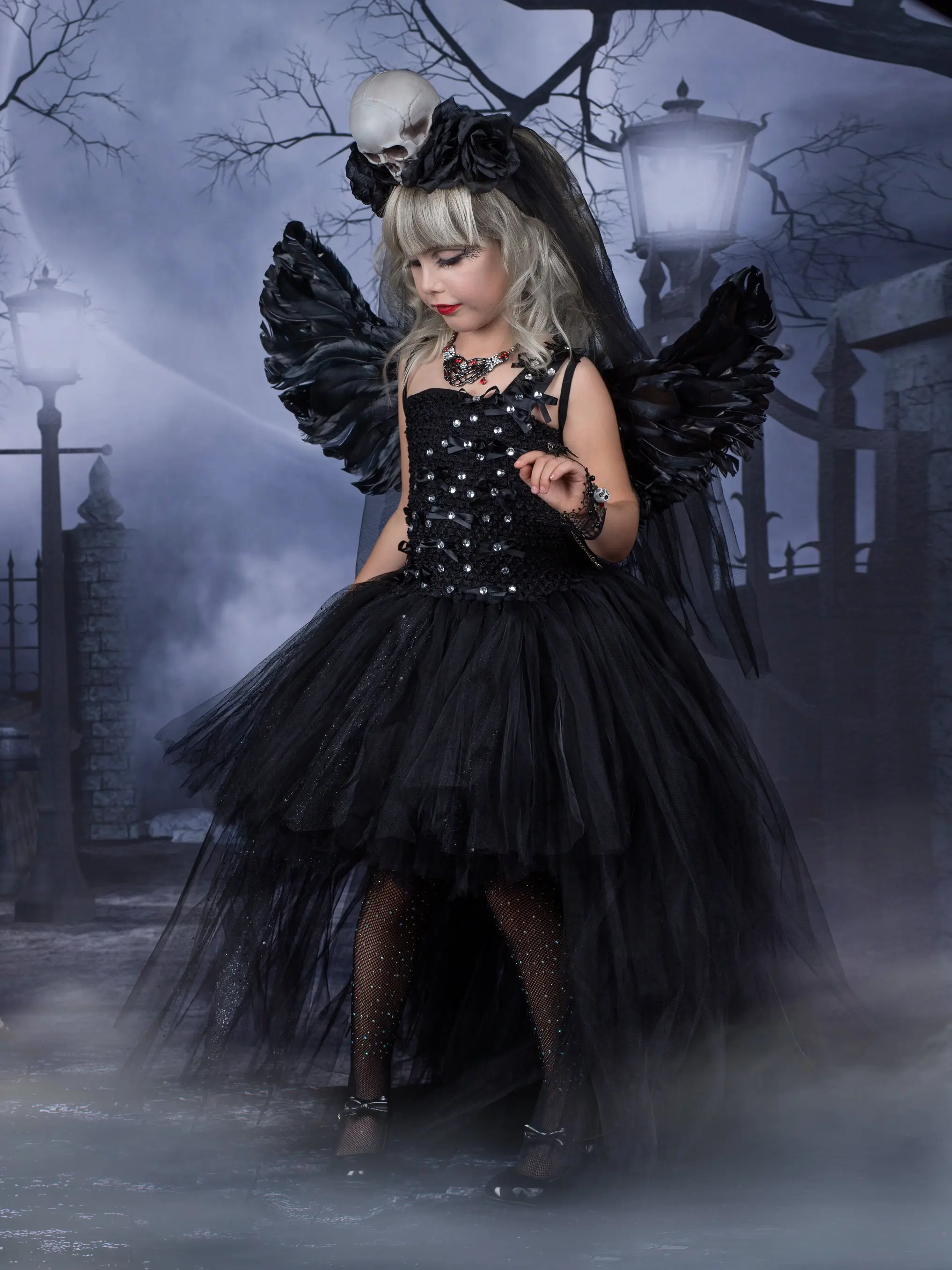 Girls Angel of Death Costume Dress - Image 3
