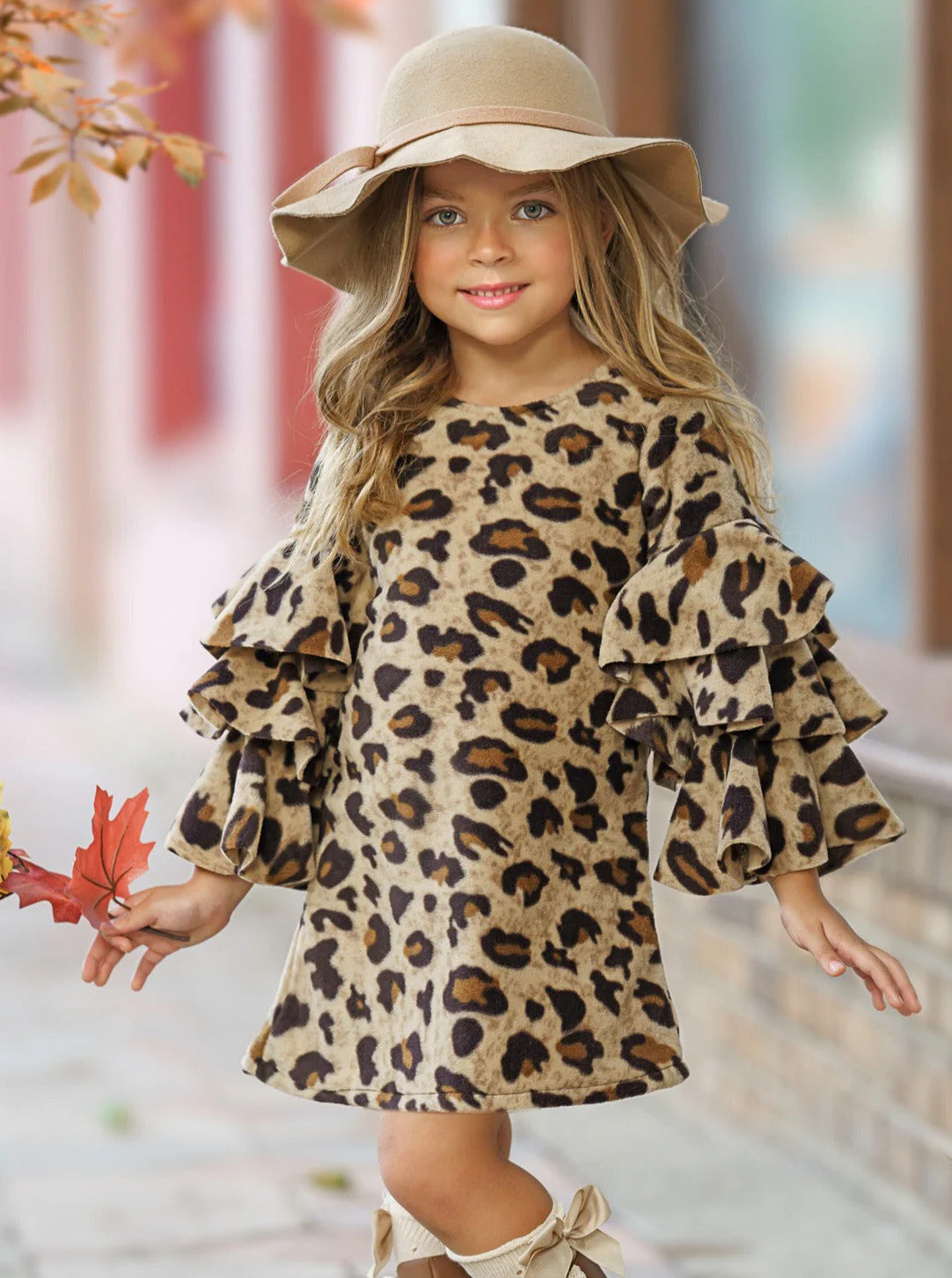 Spots In Style Animal Print Bell Sleeve Dress - Image 2