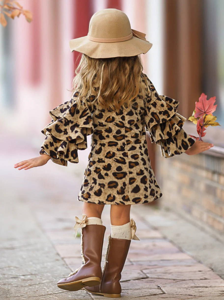 Spots In Style Animal Print Bell Sleeve Dress - Image 5