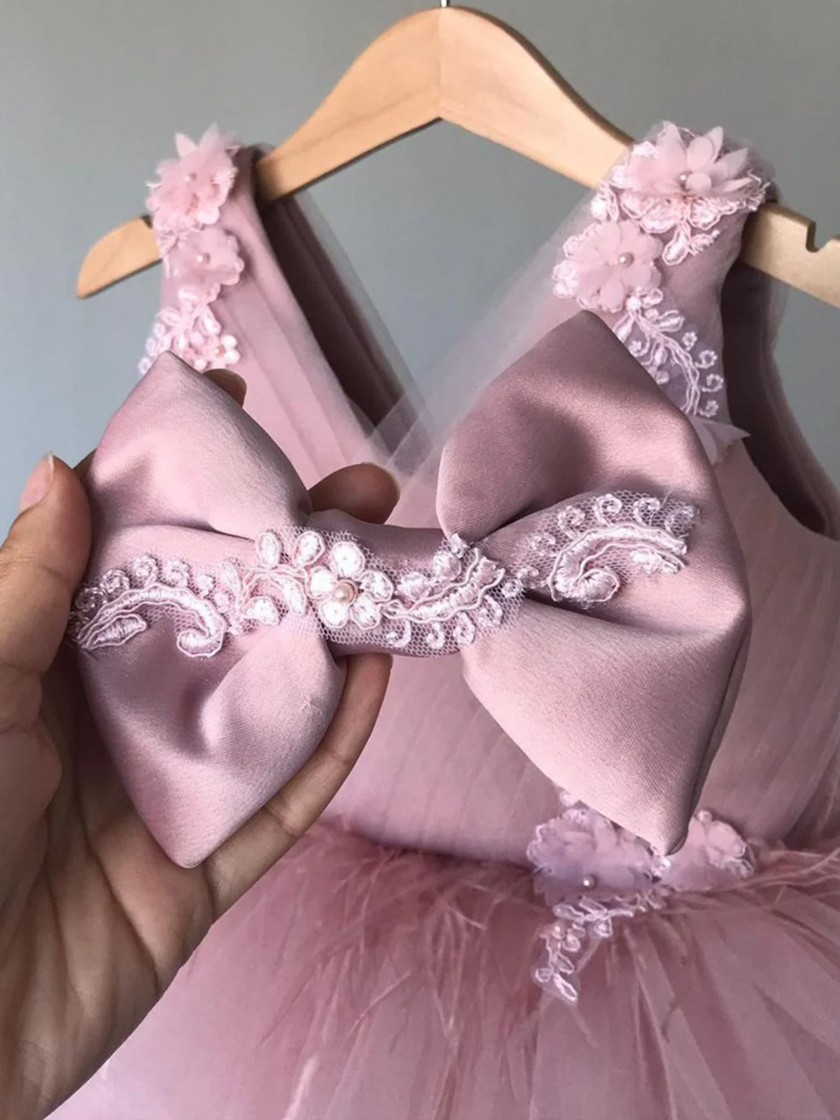 Floral Feather Tulle Princess Dress - Image 2