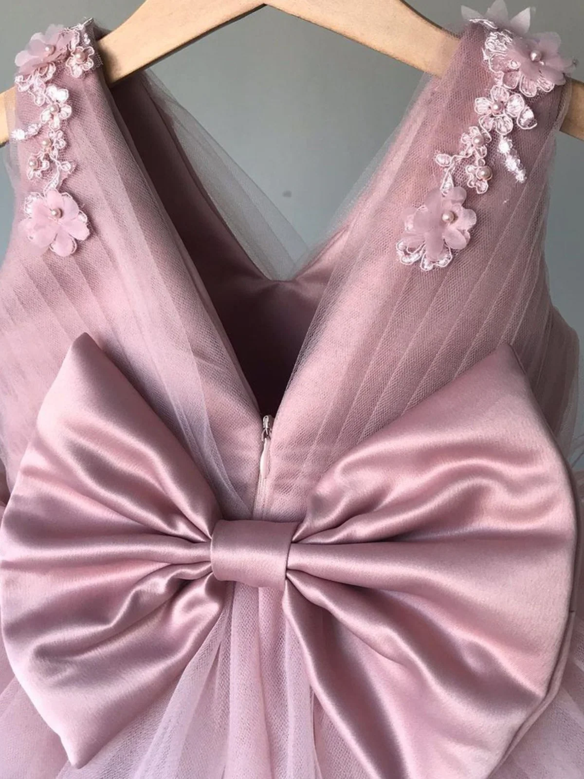 Floral Feather Tulle Princess Dress - Image 3