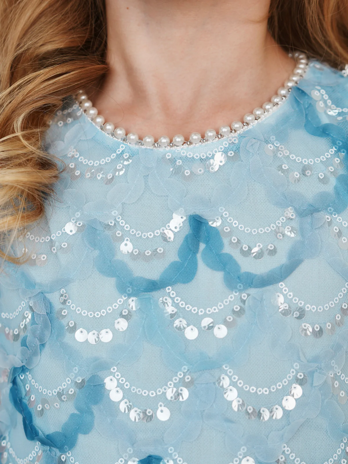 Aqua Mermaid Sequin Tulle Dress - Image 2