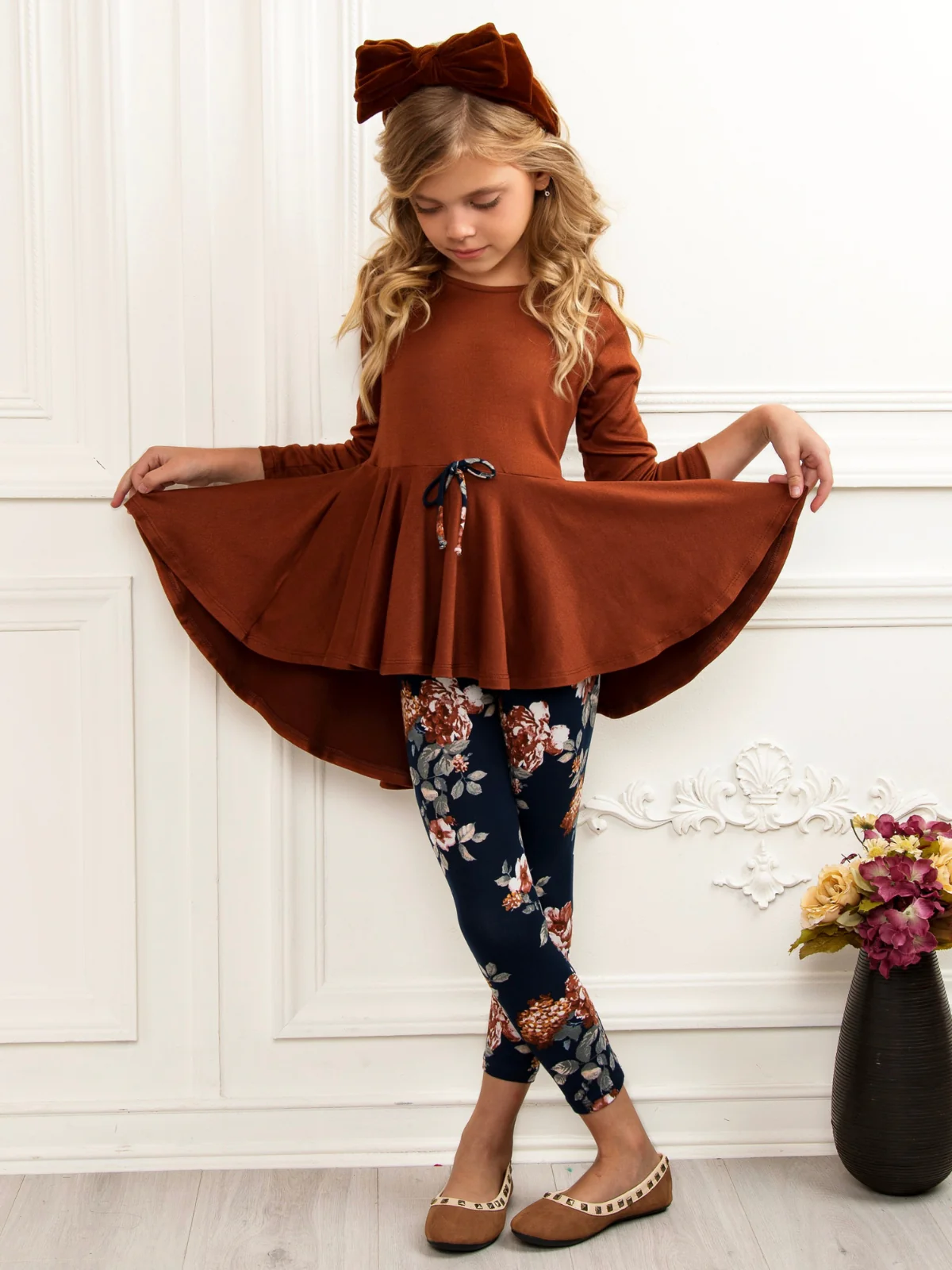 Autumn Bloom Hi-Lo Tunic and Floral Legging Set - Image 6