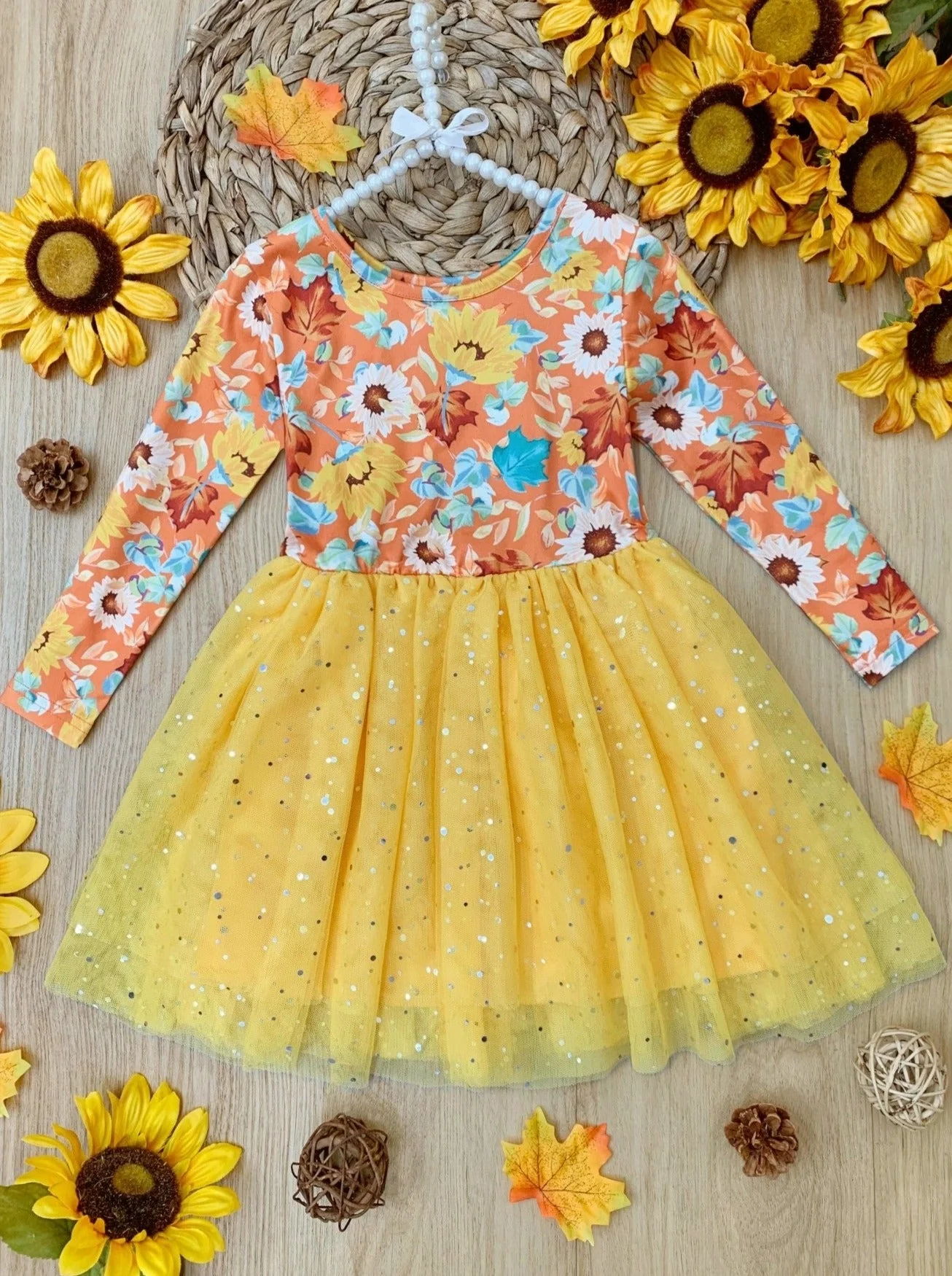 Autumn Blooms Sparkle Tutu Dress - Image 2
