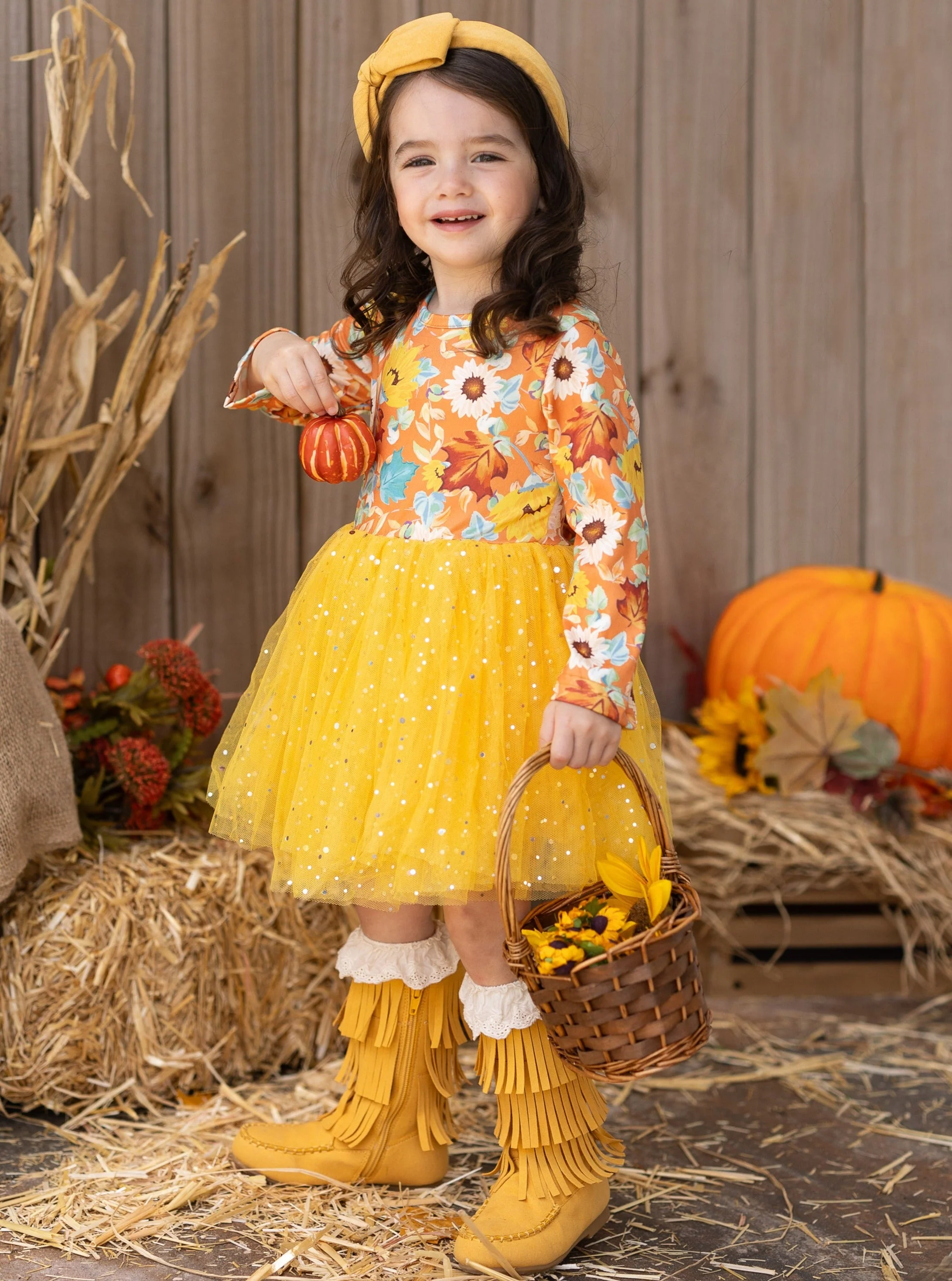Autumn Blooms Sparkle Tutu Dress - Image 4