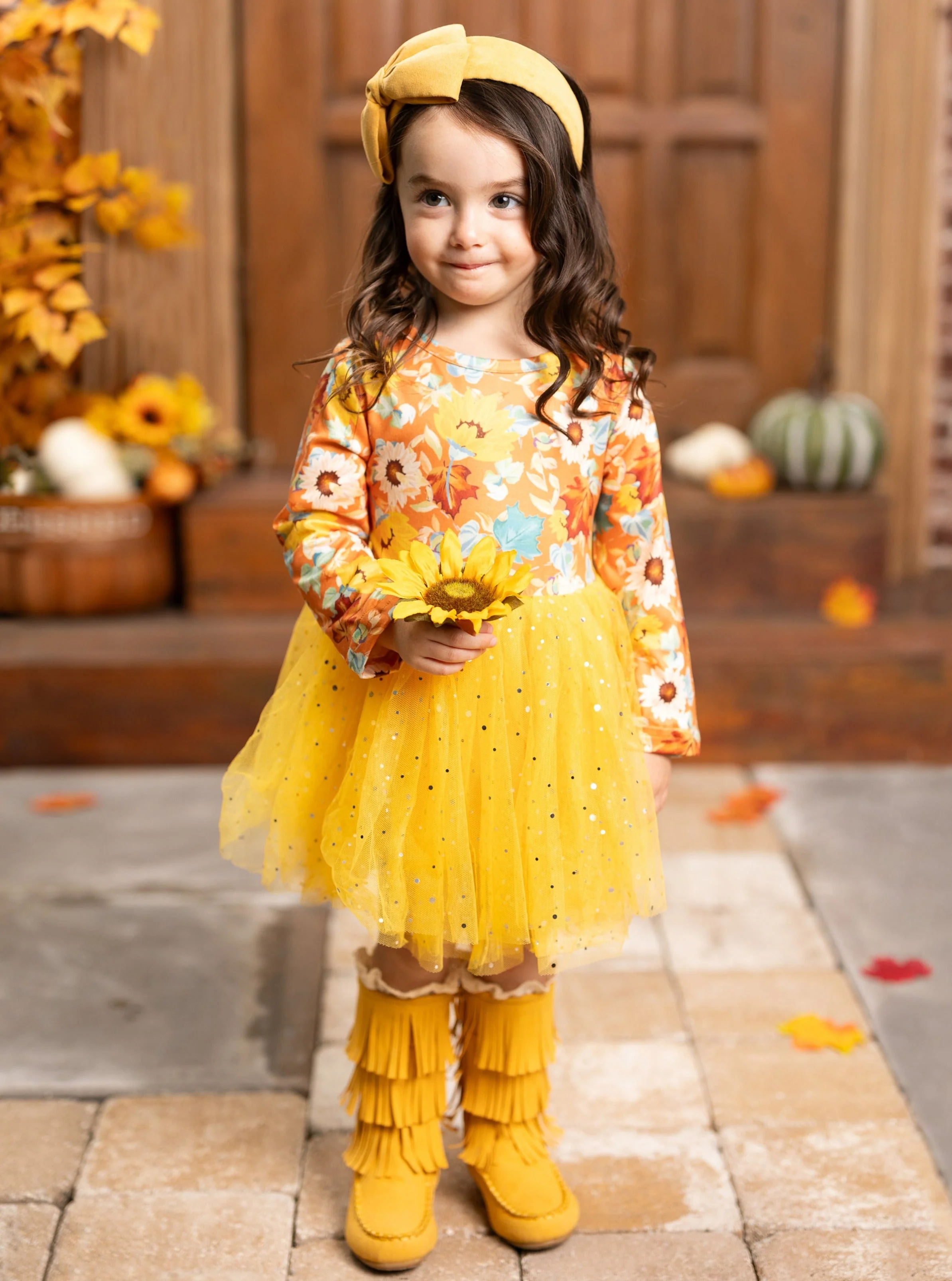 Autumn Blooms Sparkle Tutu Dress - Image 5