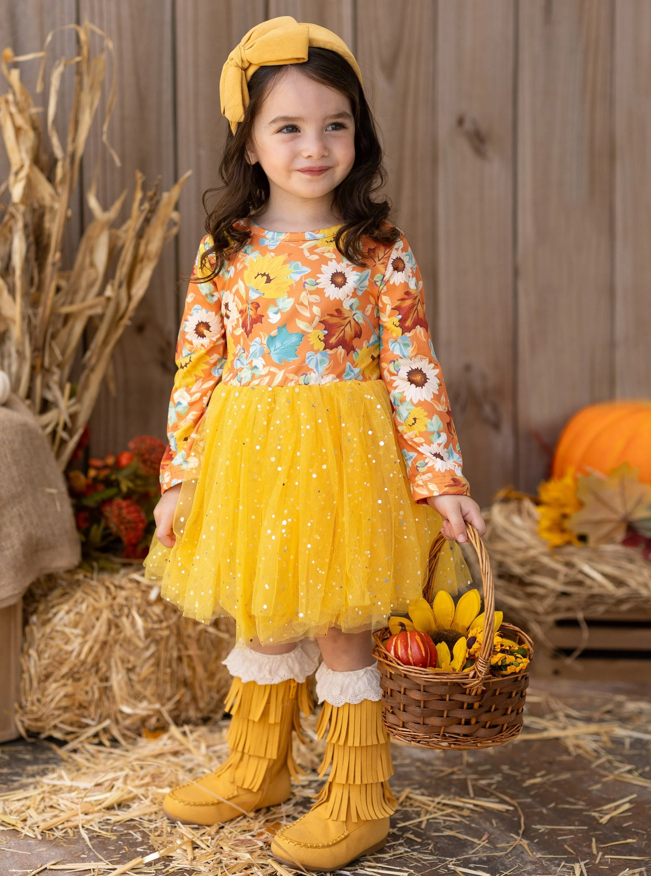 Autumn Blooms Sparkle Tutu Dress - Image 6