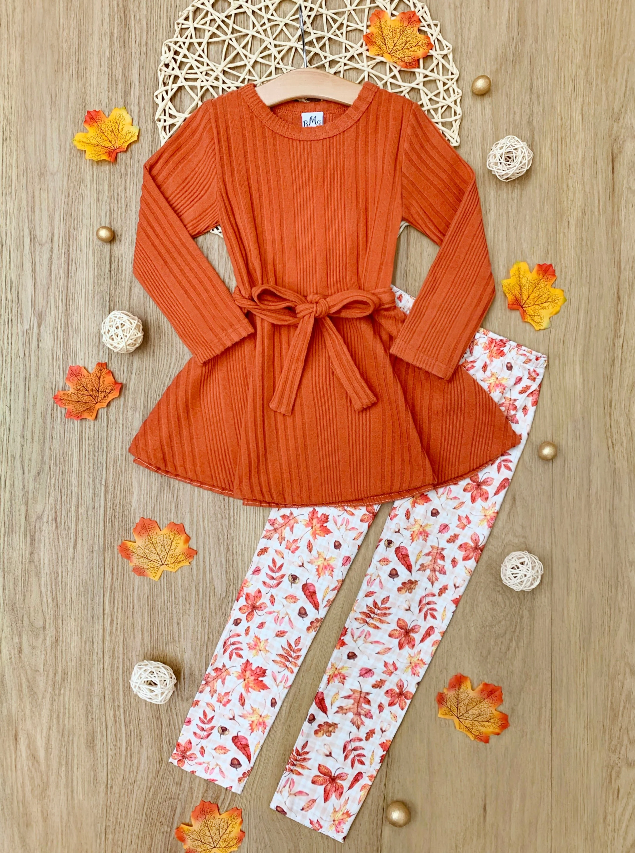 Autumn Harvest Girls Top and Legging Set - Image 4