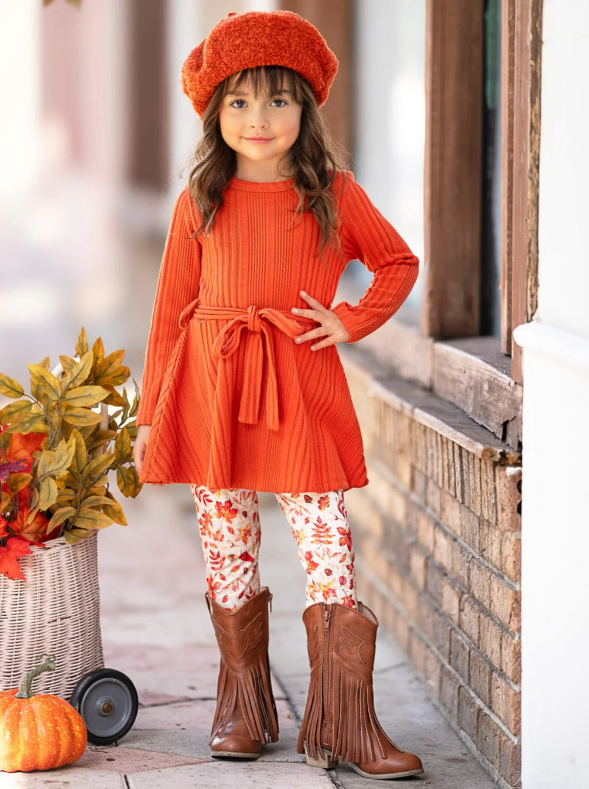 Autumn Harvest Girls Top and Legging Set - Image 5