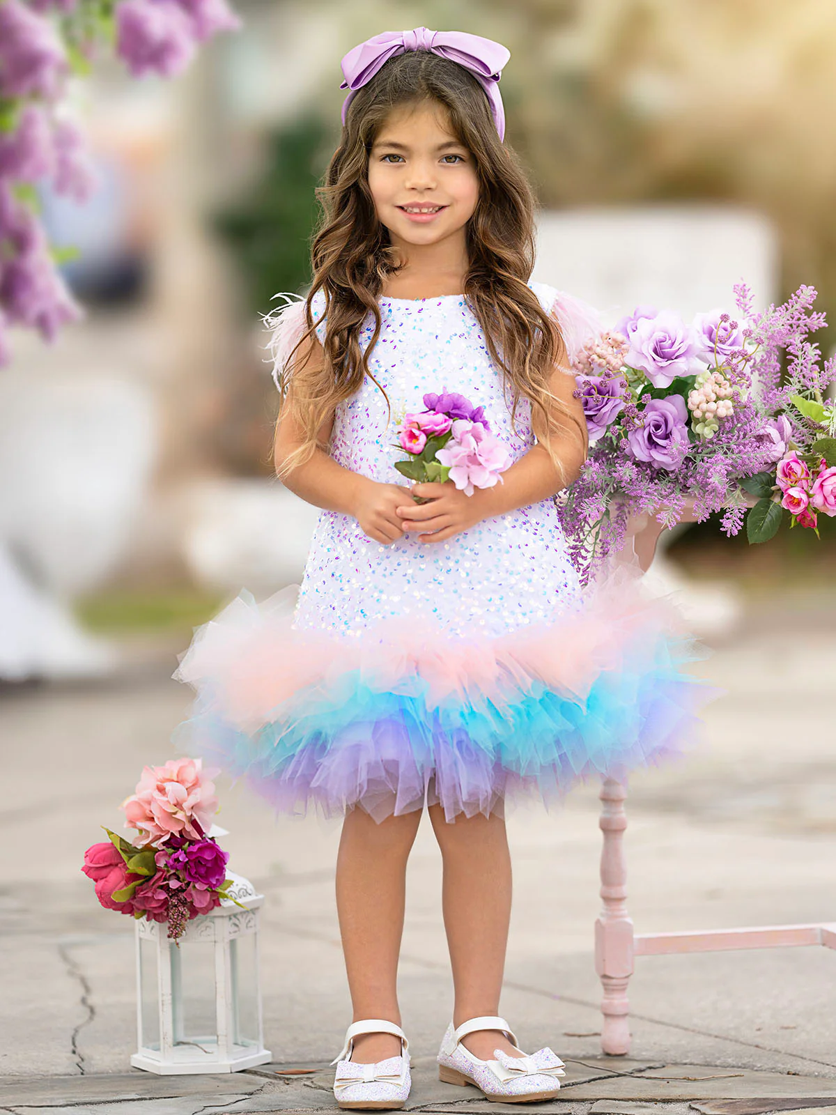 Sequin Feather Tulle Party Dress - Image 6