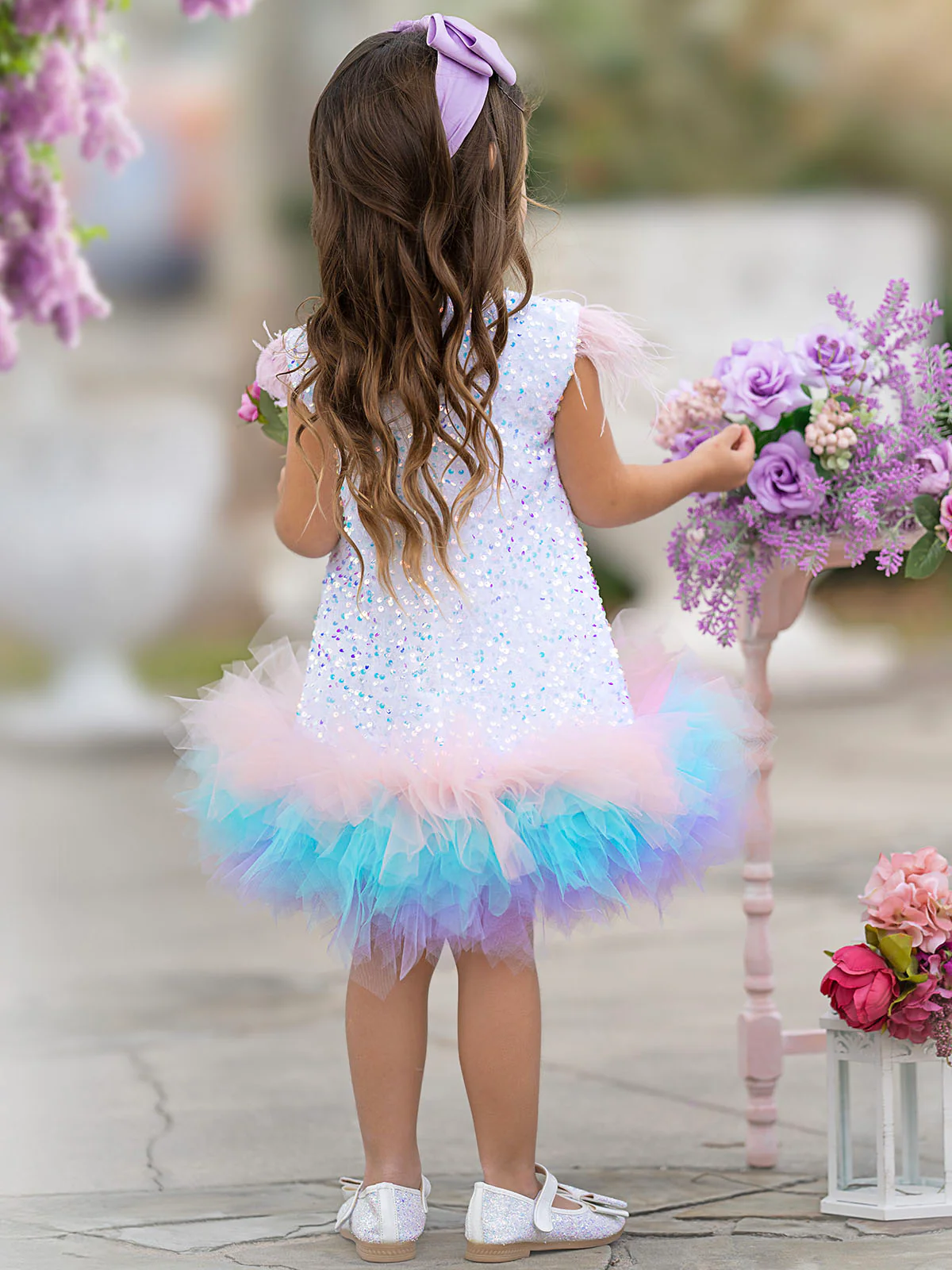 Sequin Feather Tulle Party Dress - Image 9