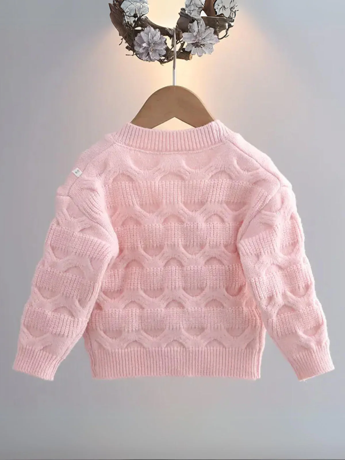 Girls Floral Button-Up Cardigan with Adorable 3D Flower Details and Heart-Shaped Buttons - Image 13