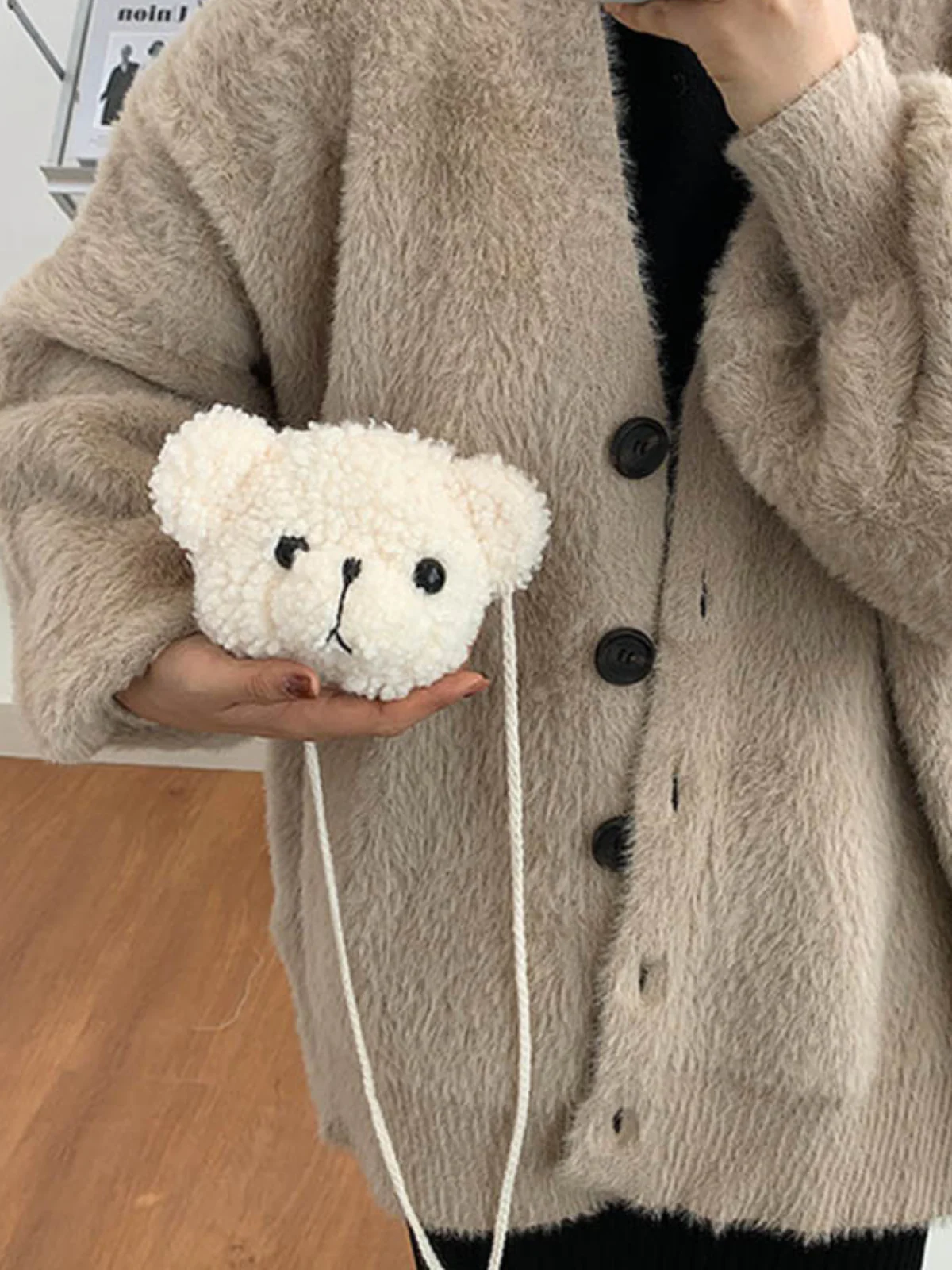 Cuddle Buddy Plush Bear Crossbody Bag - Image 3