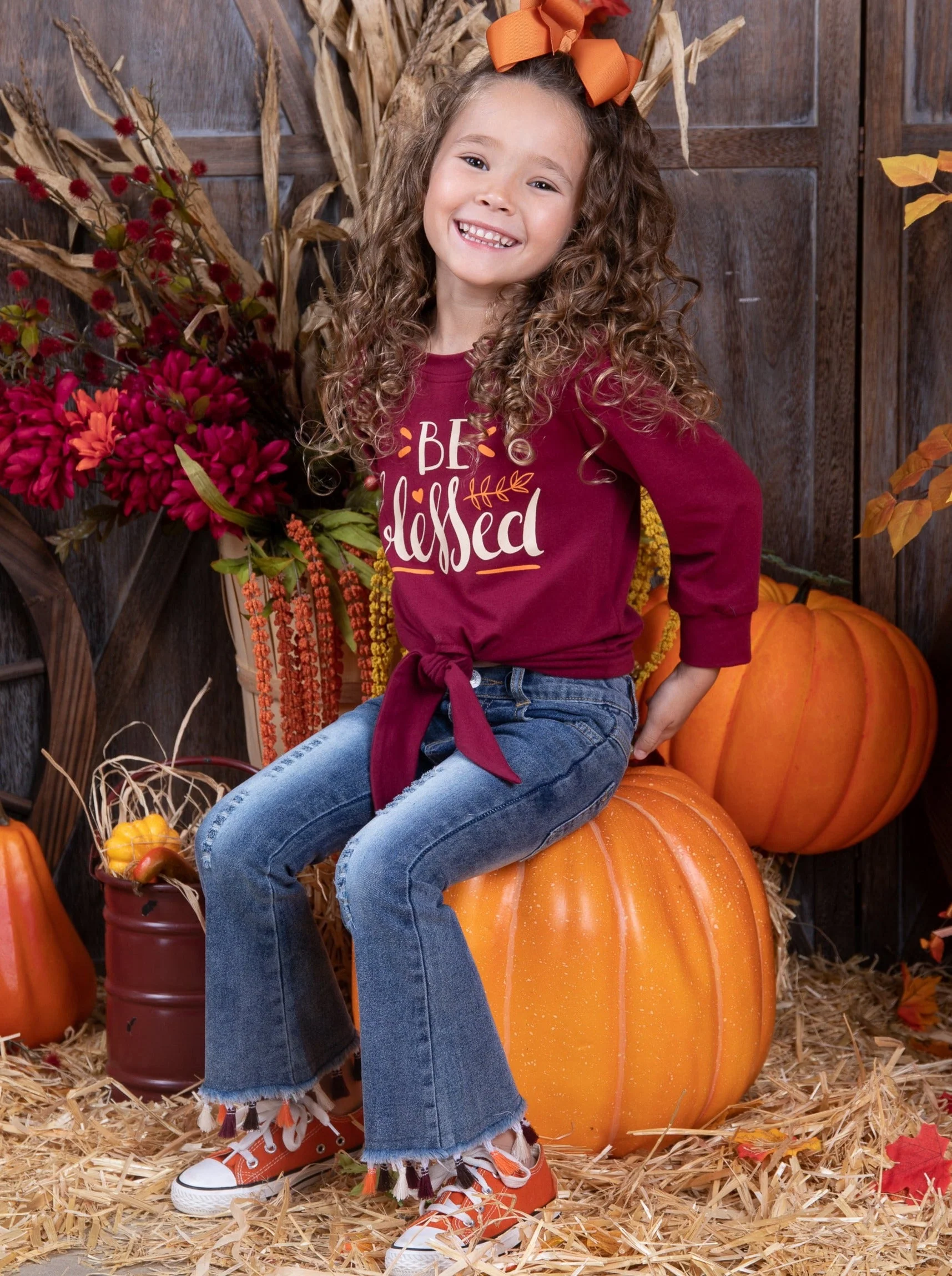 Be Blessed Tassel Bell Bottom Jeans Set - Image 2