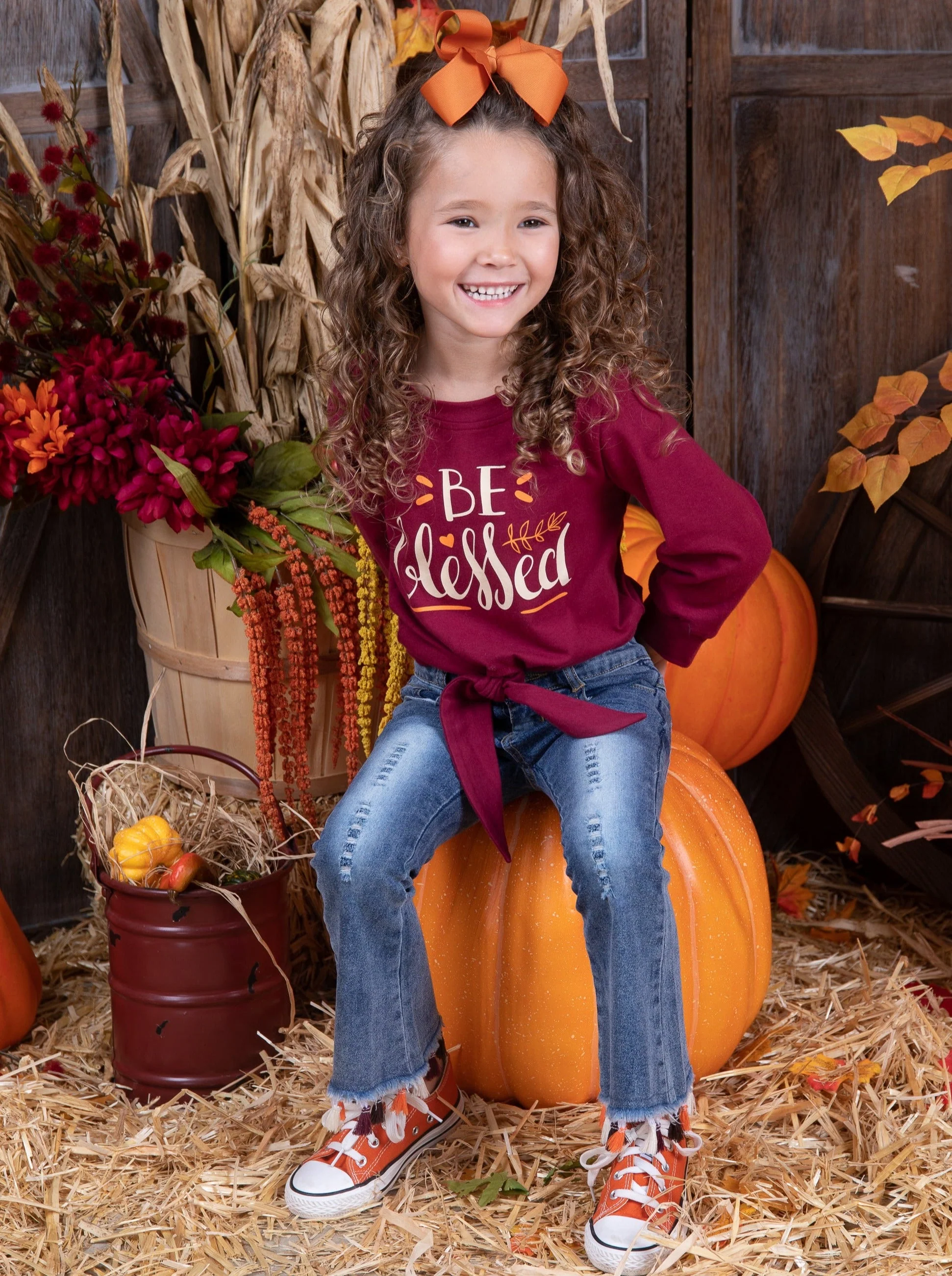 Be Blessed Tassel Bell Bottom Jeans Set - Image 4