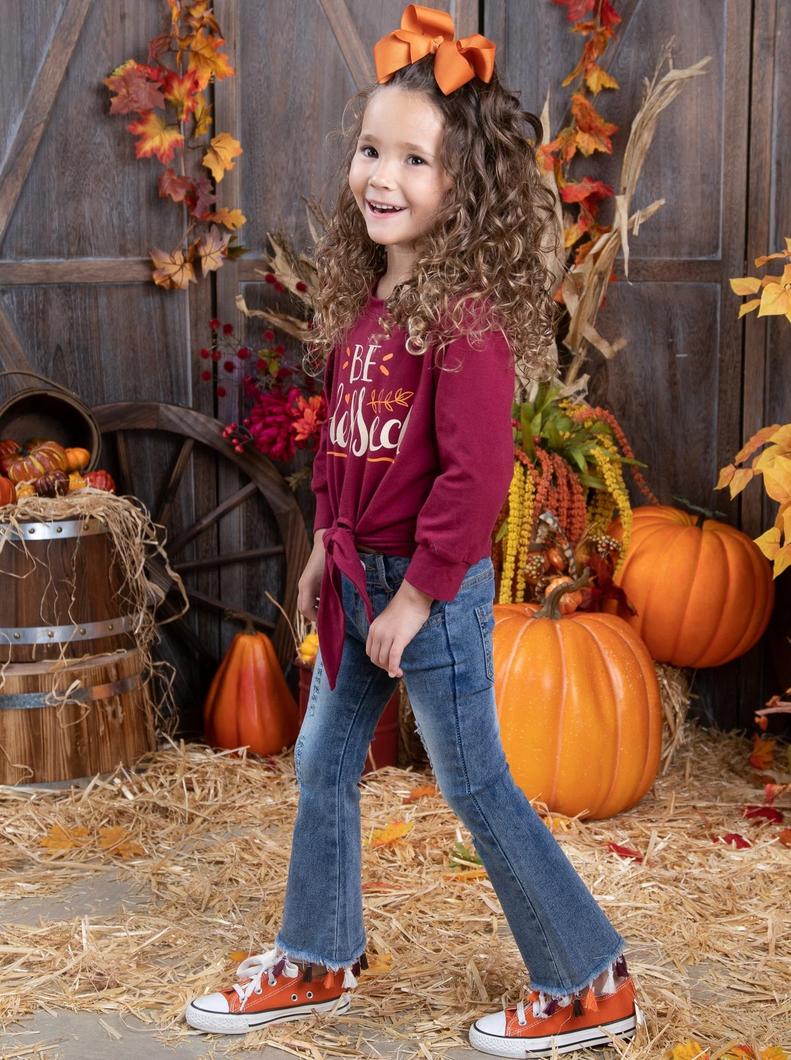 Be Blessed Tassel Bell Bottom Jeans Set - Image 5