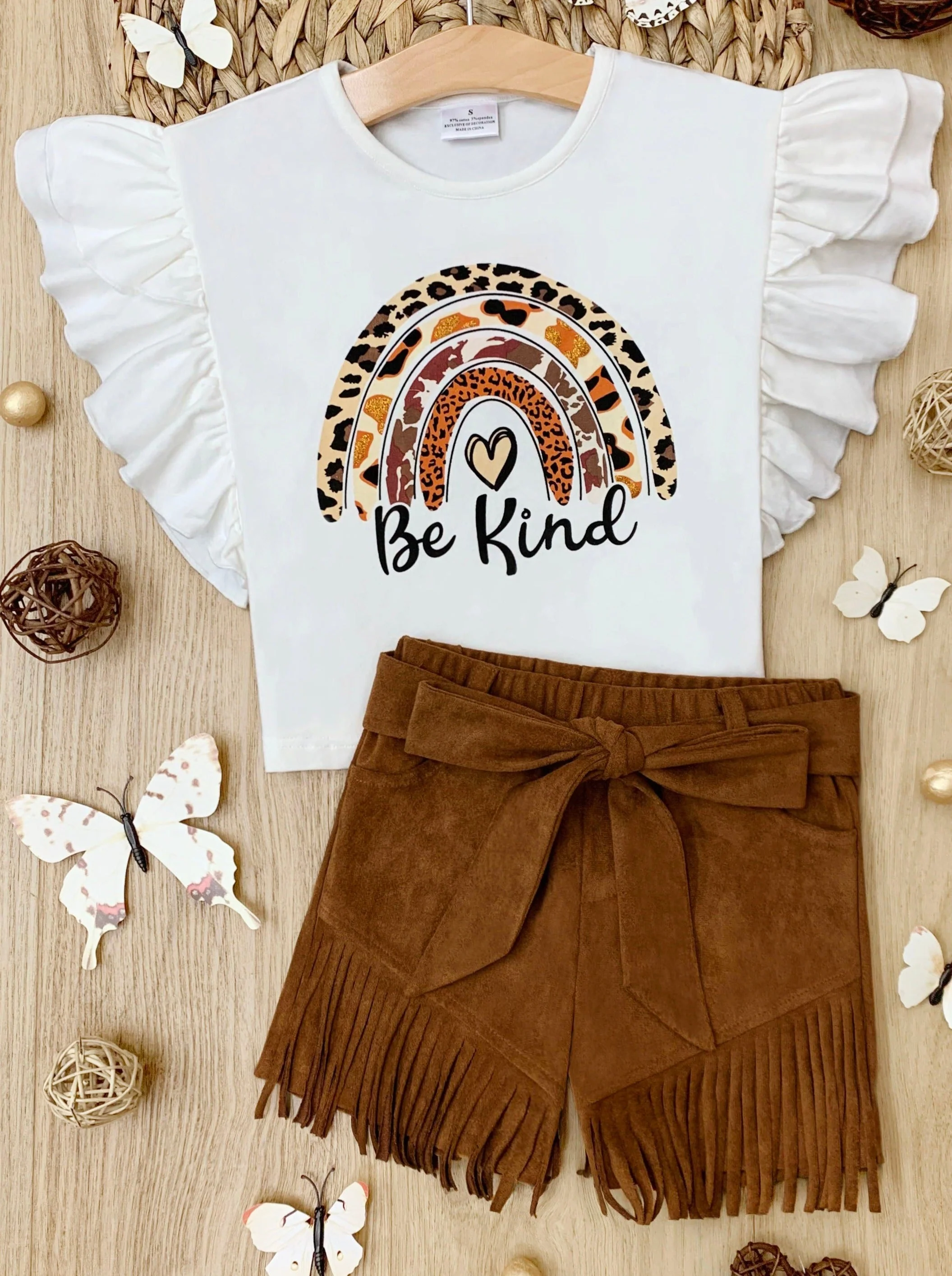 Be Kind Top and Fringe Short Set - Image 2