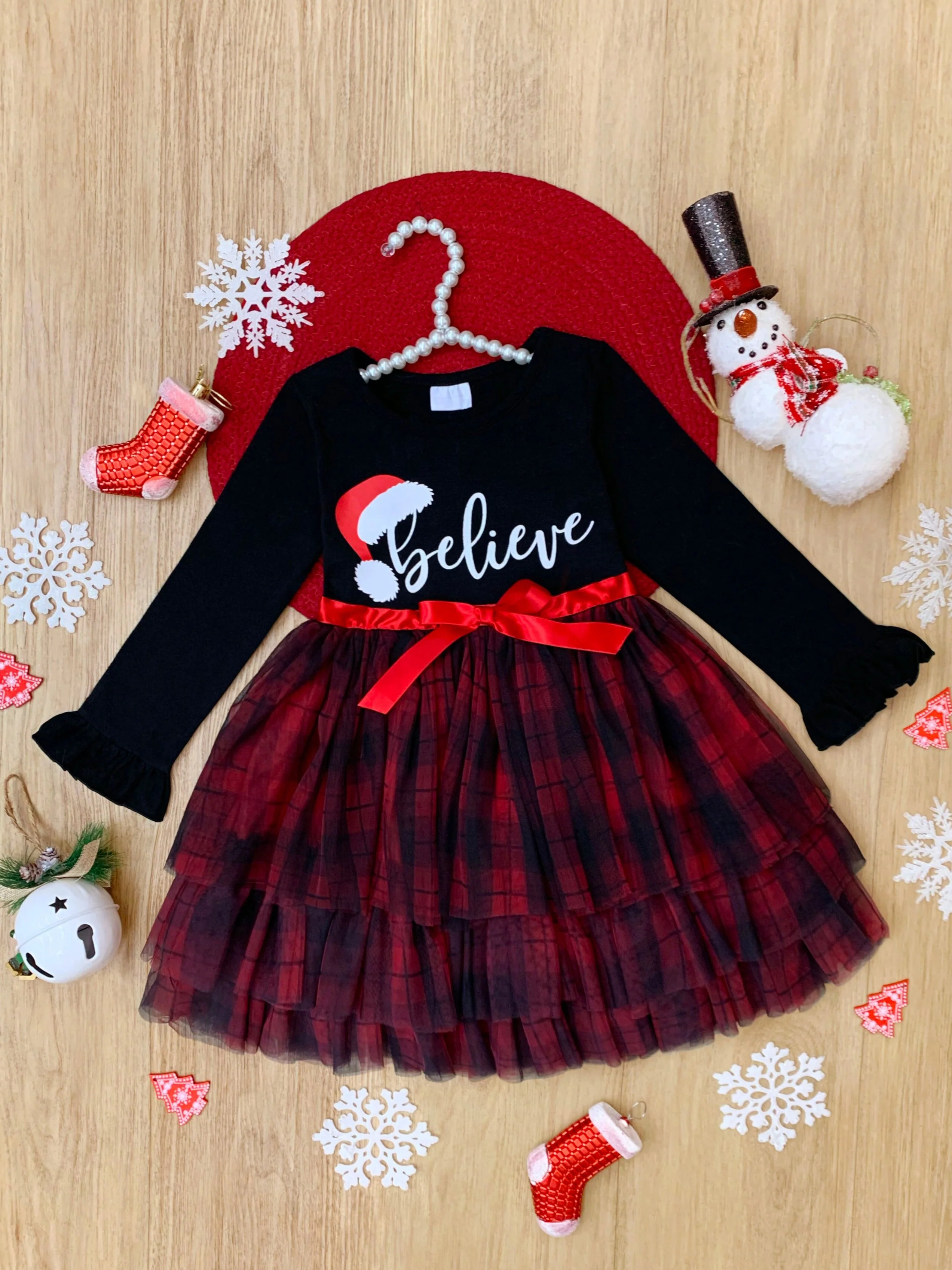 Believe Plaid Ruffled Tutu Dress - Image 4