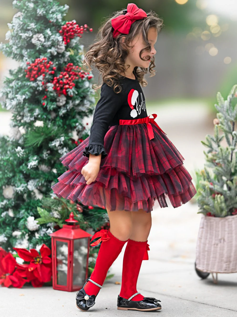 Believe Plaid Ruffled Tutu Dress - Image 5