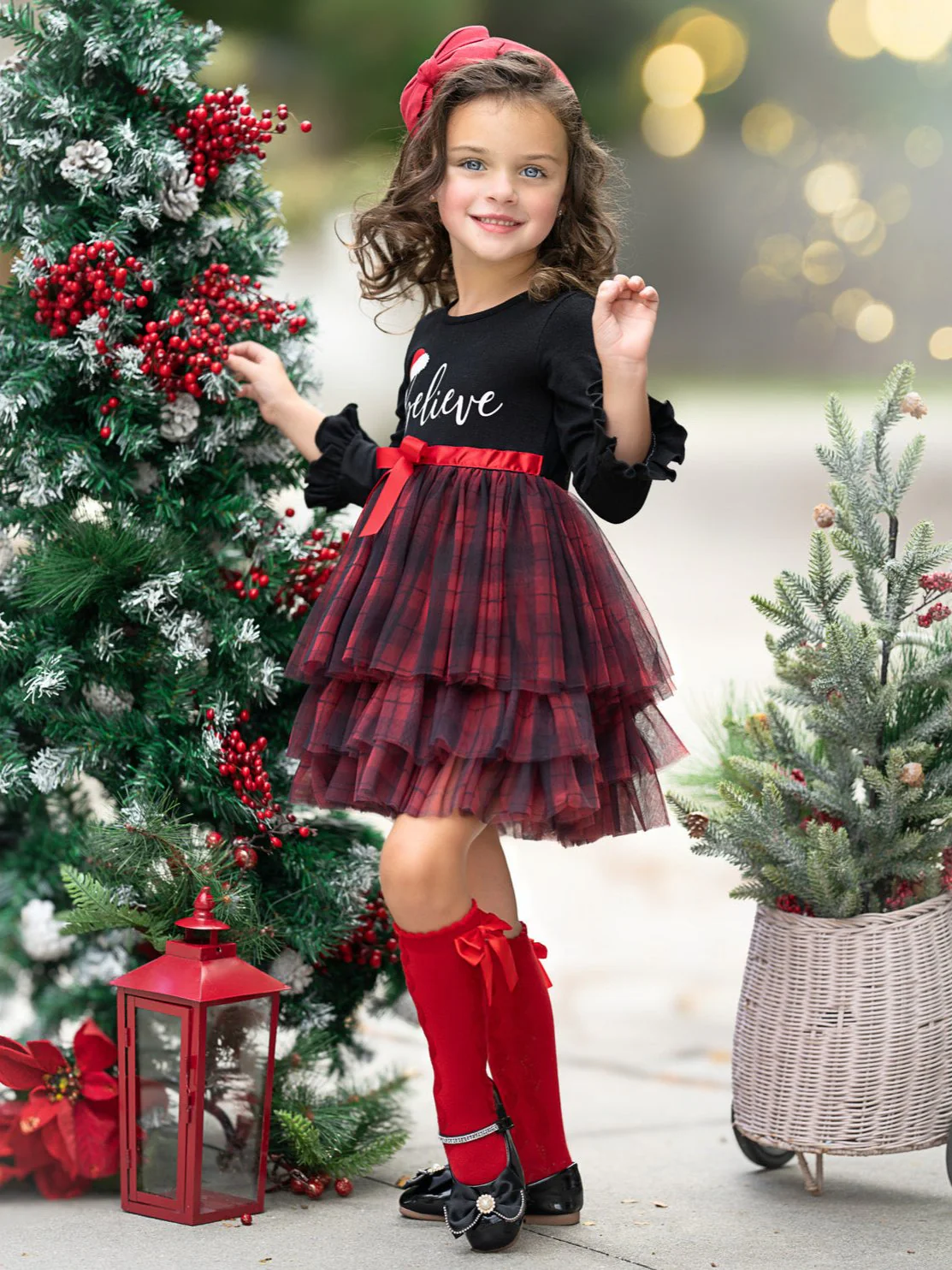 Believe Plaid Ruffled Tutu Dress - Image 6