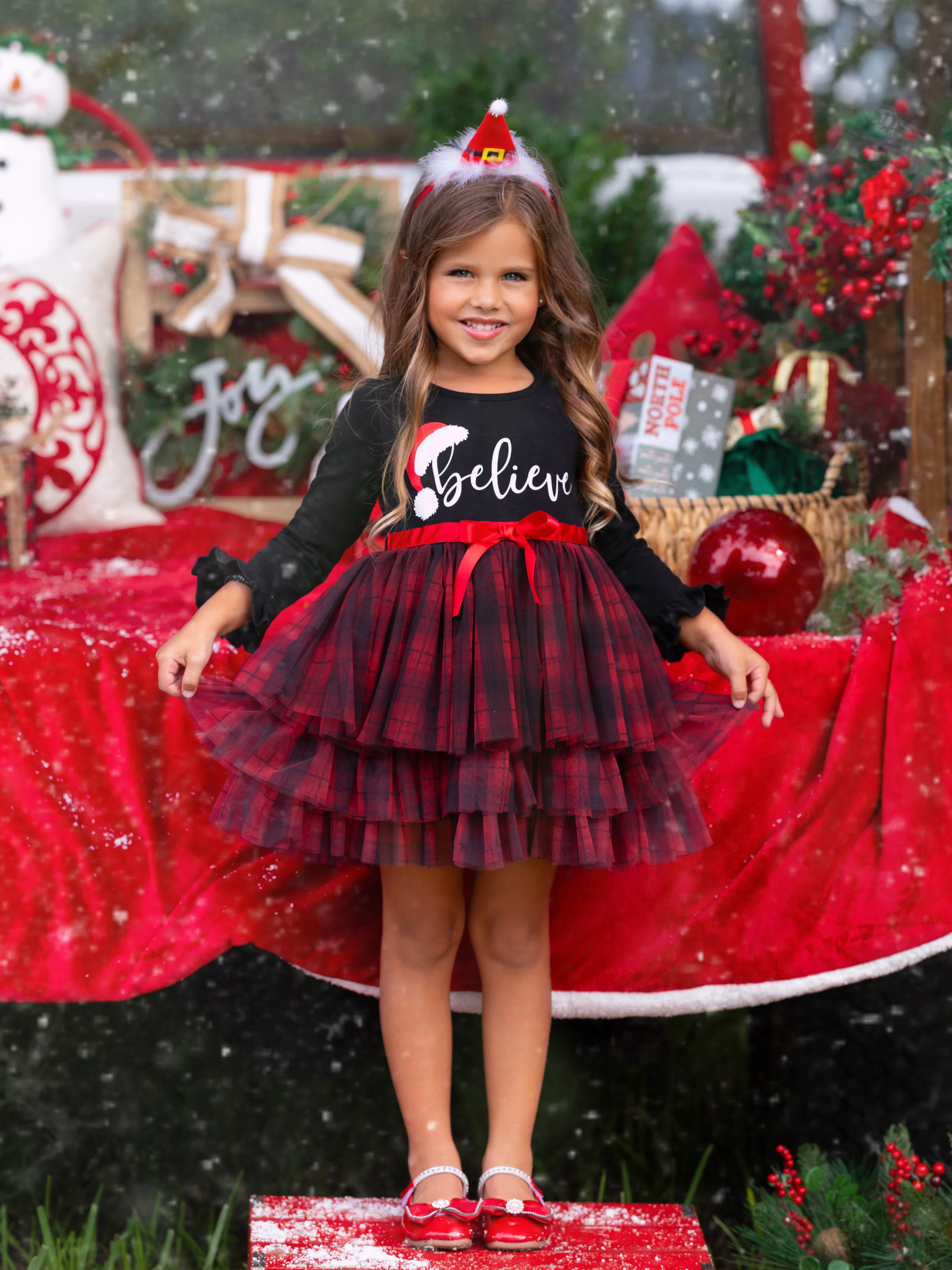 Believe Plaid Ruffled Tutu Dress - Image 7