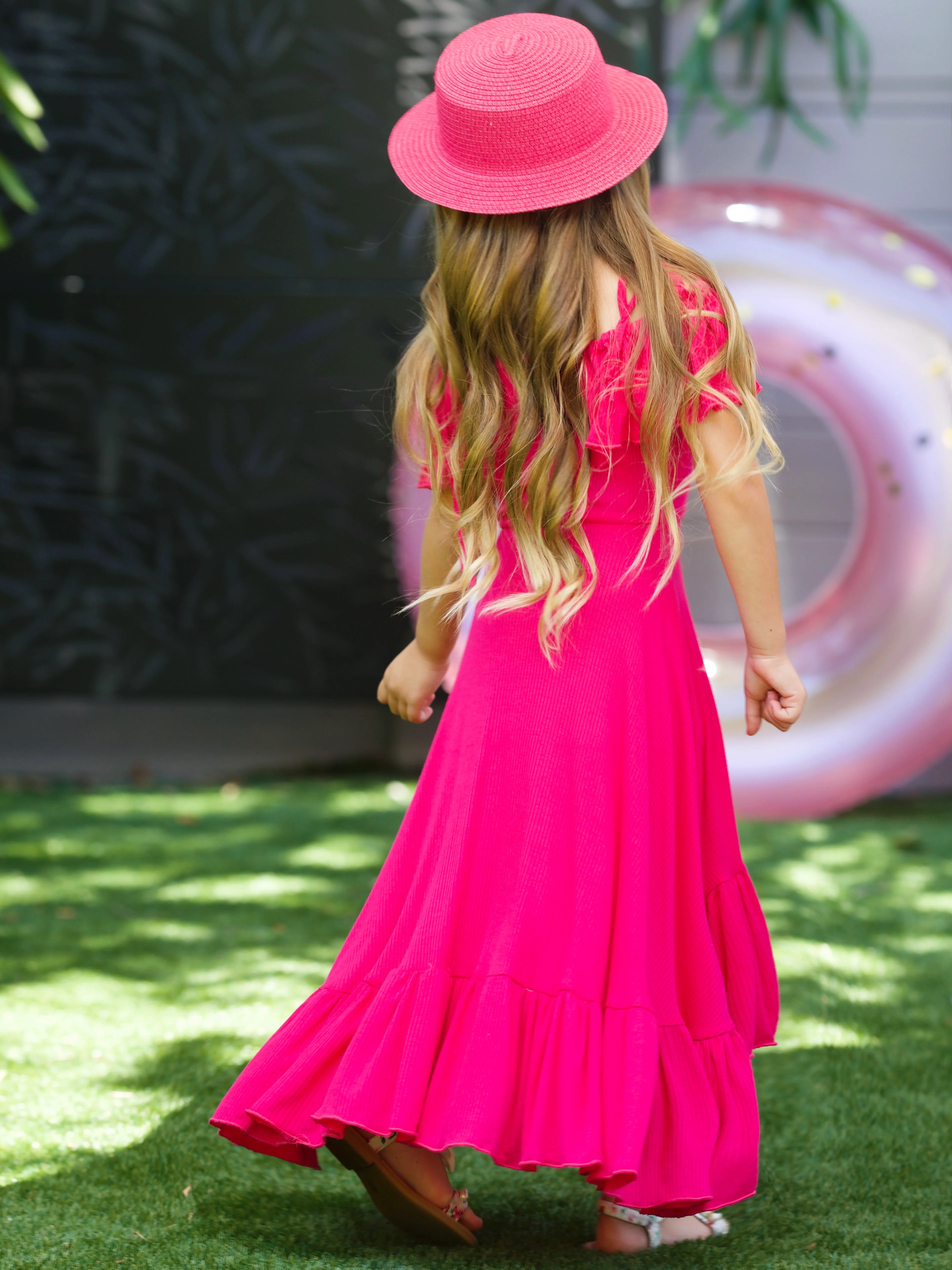 Berry Bliss Hi-Lo Ruffle Dress - Image 2