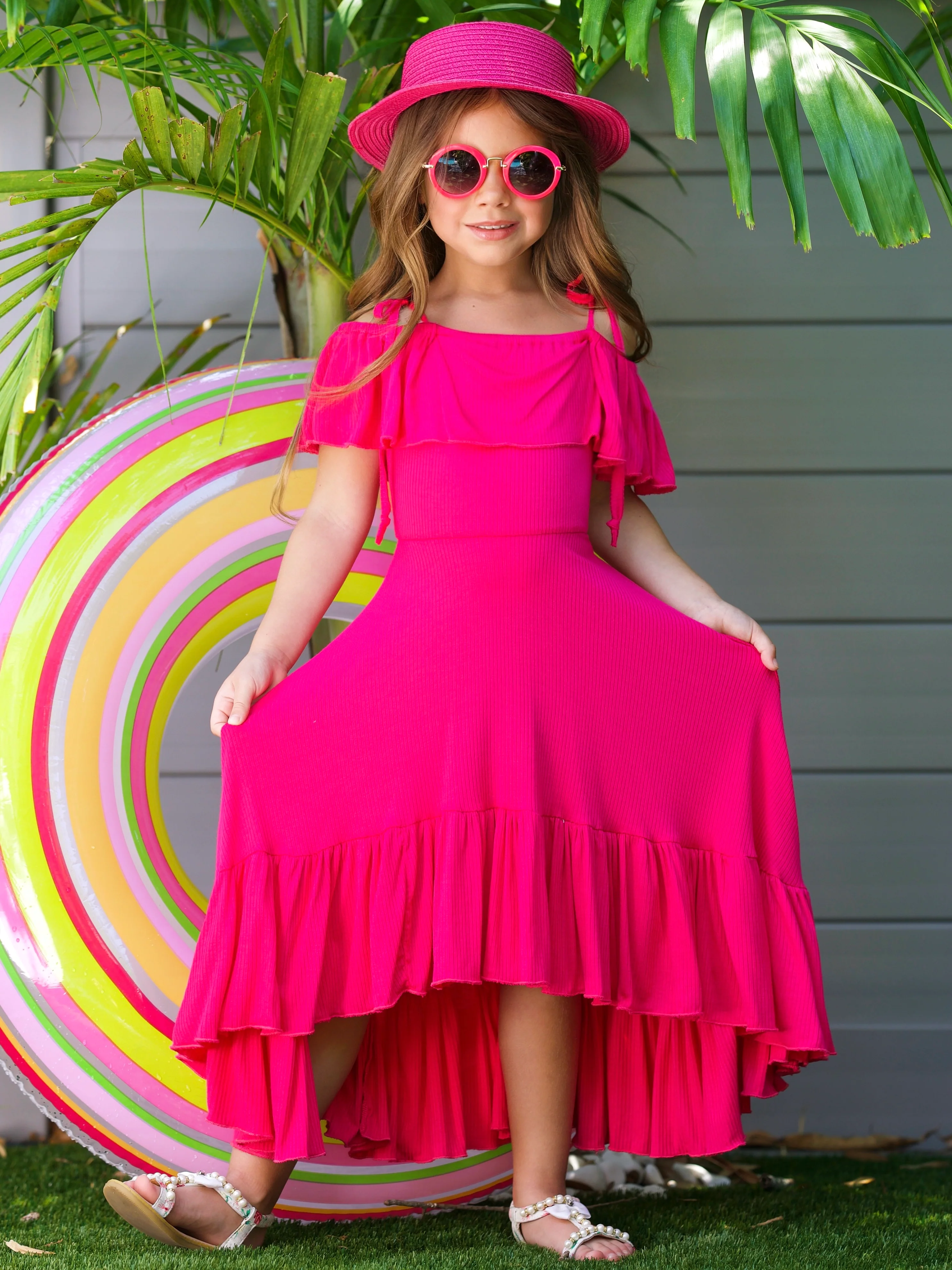 Berry Bliss Hi-Lo Ruffle Dress - Image 5