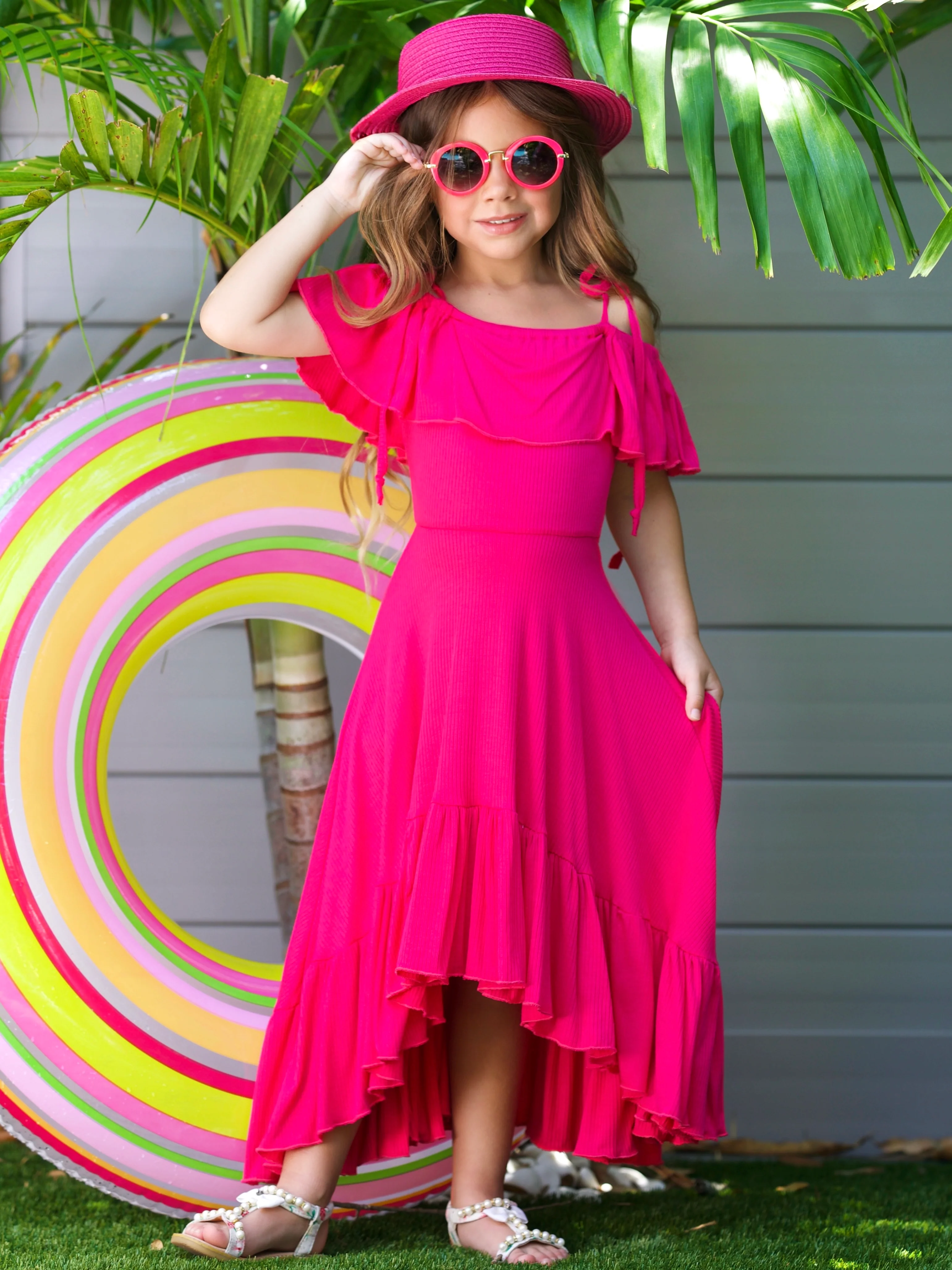 Berry Bliss Hi-Lo Ruffle Dress - Image 6