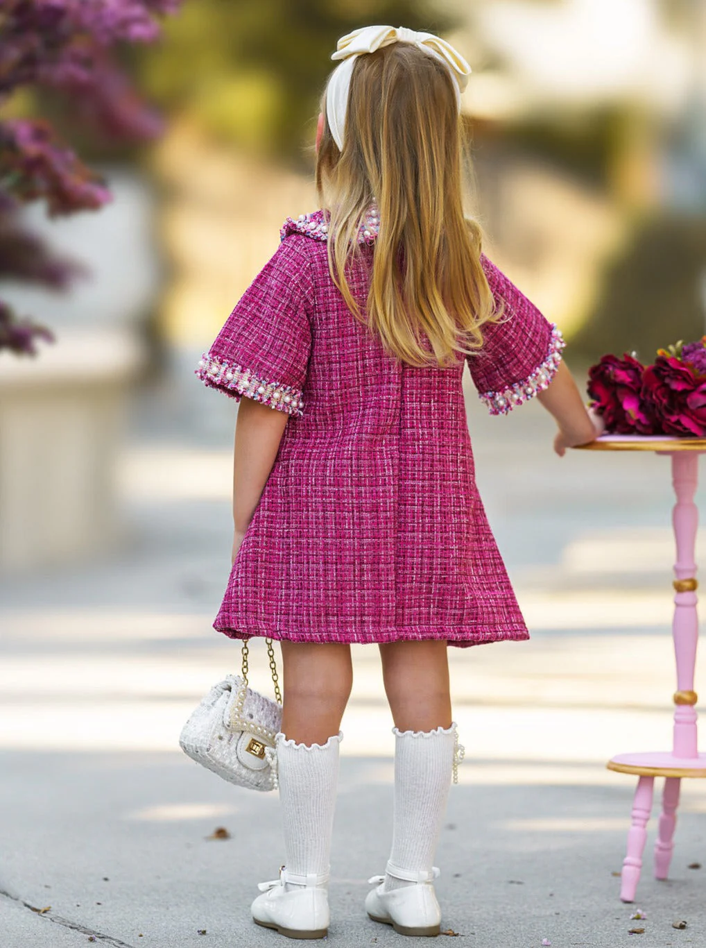 Prettiest Doll Berry Red Tweed Dress - Image 6