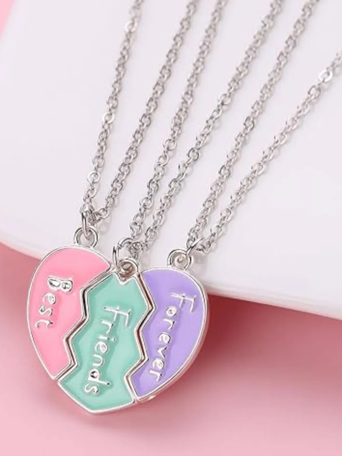 Best Friends Forever Heart Necklace Set - Image 2